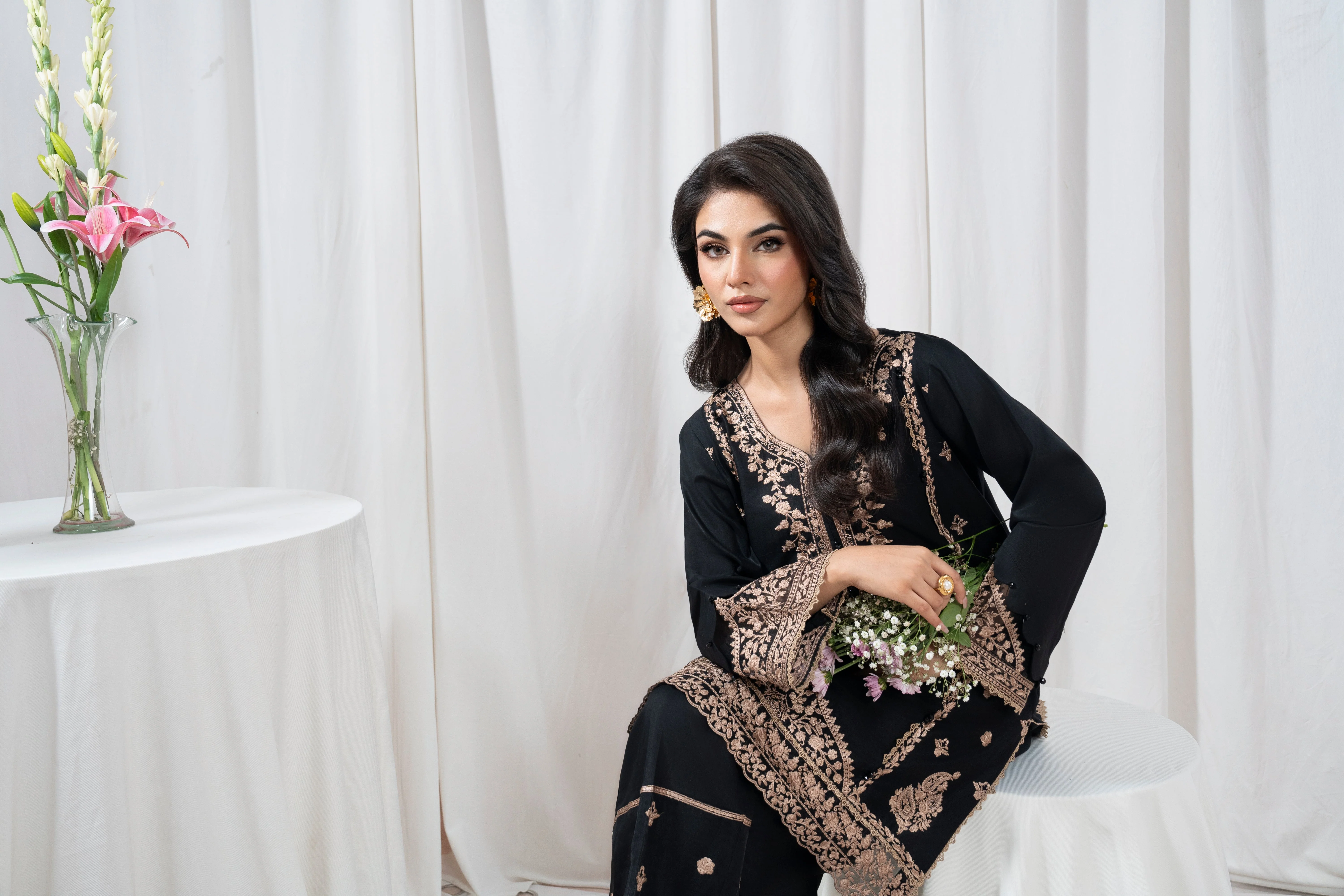Zoya Zafar Stitched 2 Piece Cotton Suit-Lushberry - Image 5