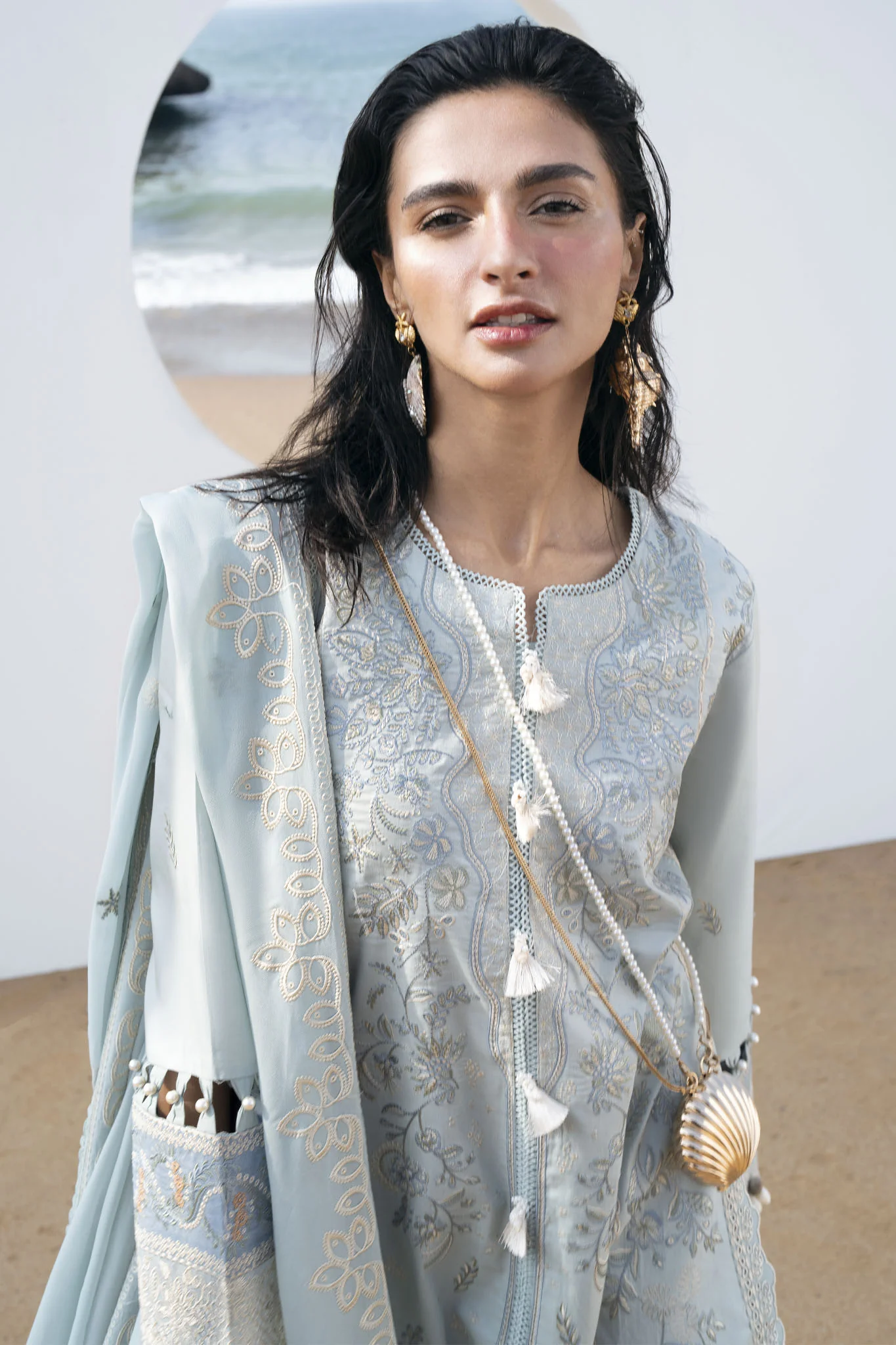 Florent Unstitched 3 Piece Festive Luxury Lawn Suit-FLL-6B - Image 2