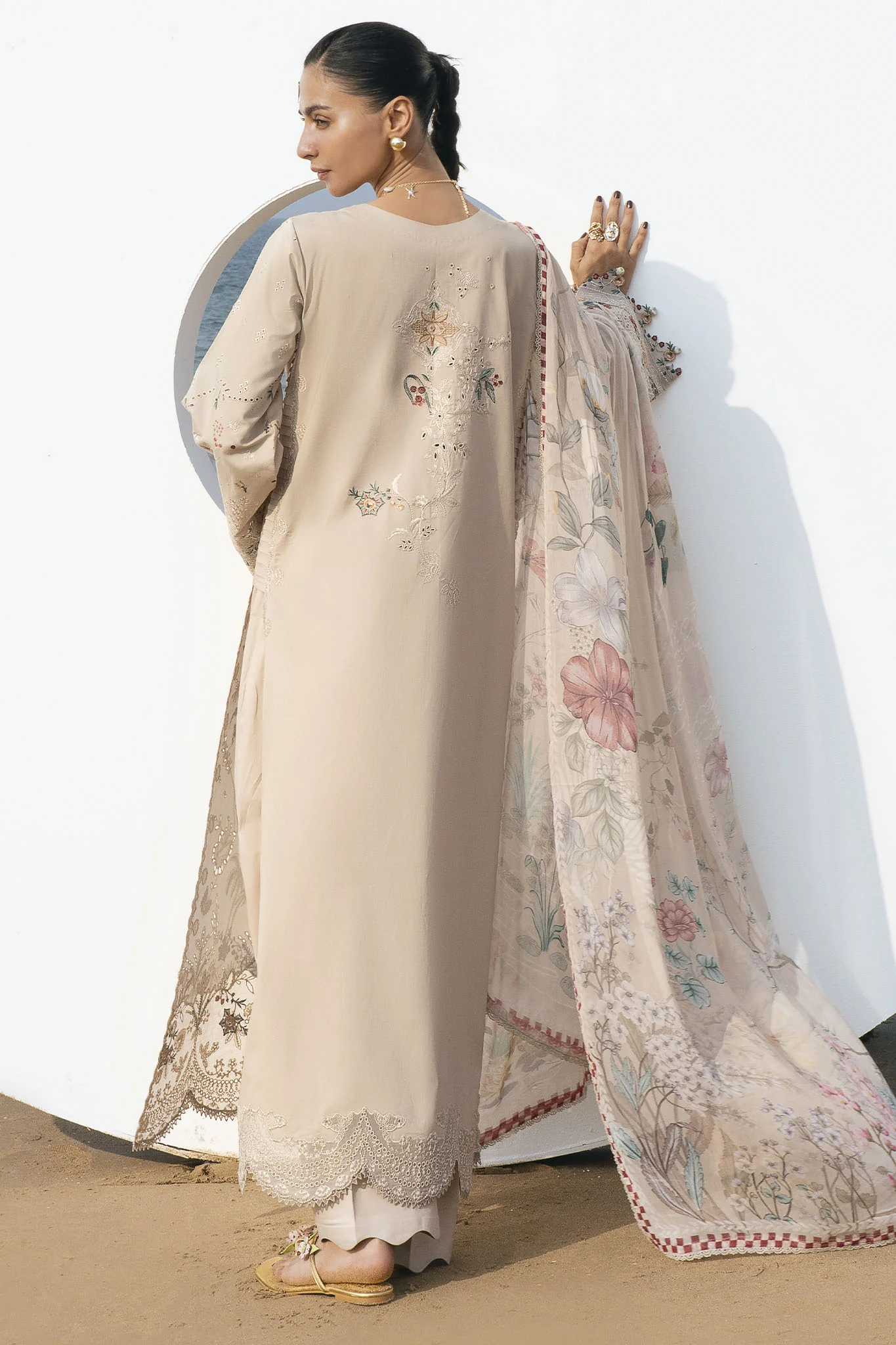Florent Unstitched 3 Piece Festive Luxury Lawn Suit-FLL-9 - Image 3