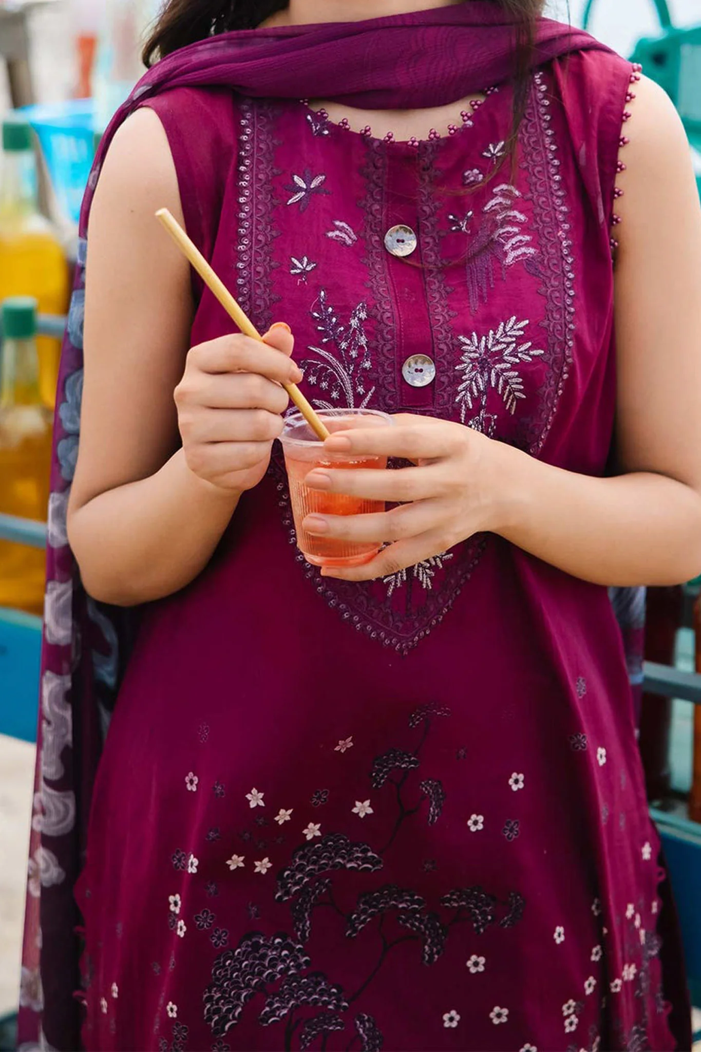 M Basics By Maria B Unstitched 3 Piece Emb Lawn Eid 2 Suit-D-03-B - Image 2