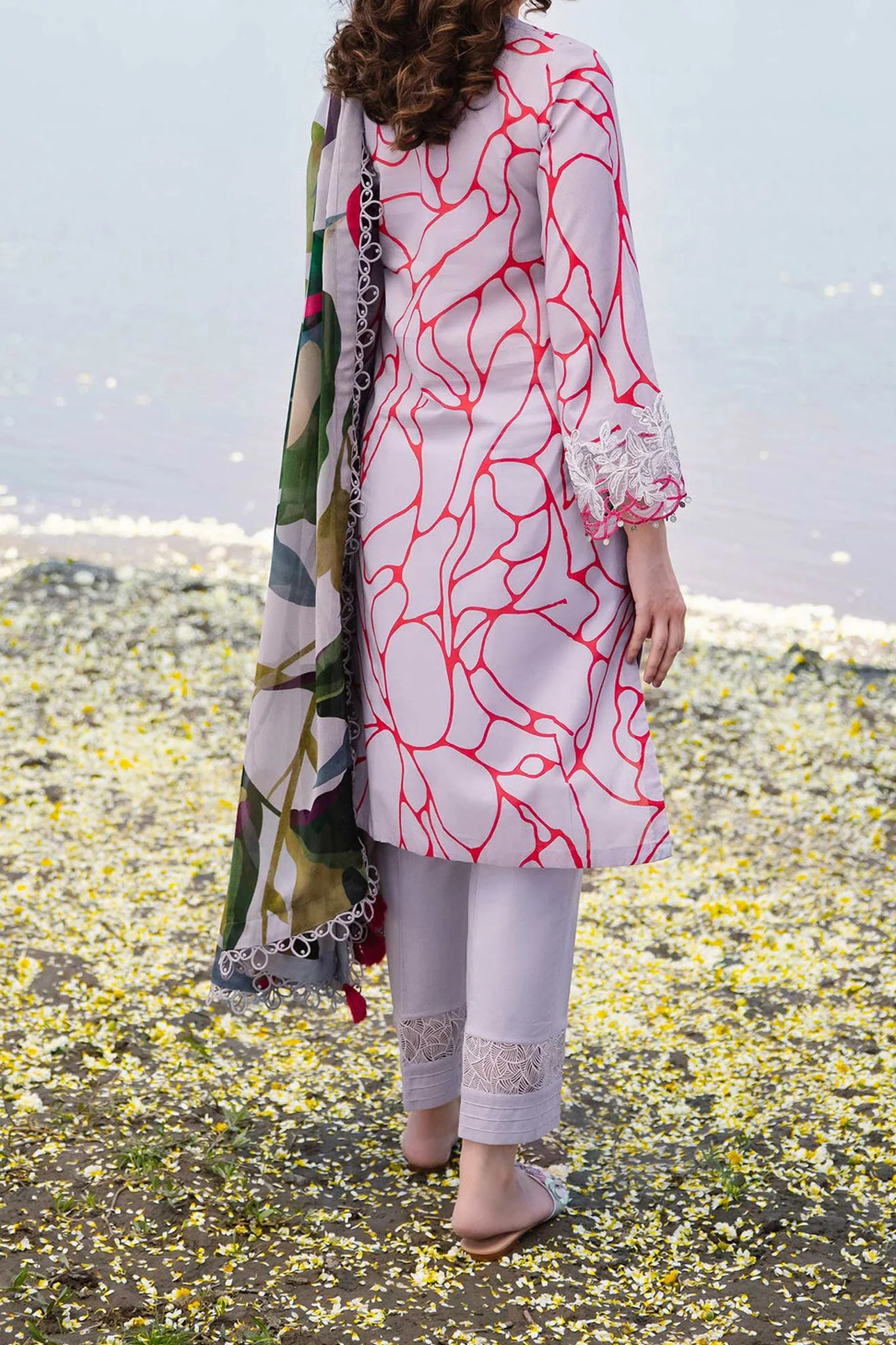 M Basics By Maria B Unstitched 3 Piece Emb Lawn Eid 2 Suit-D-04-A - Image 3