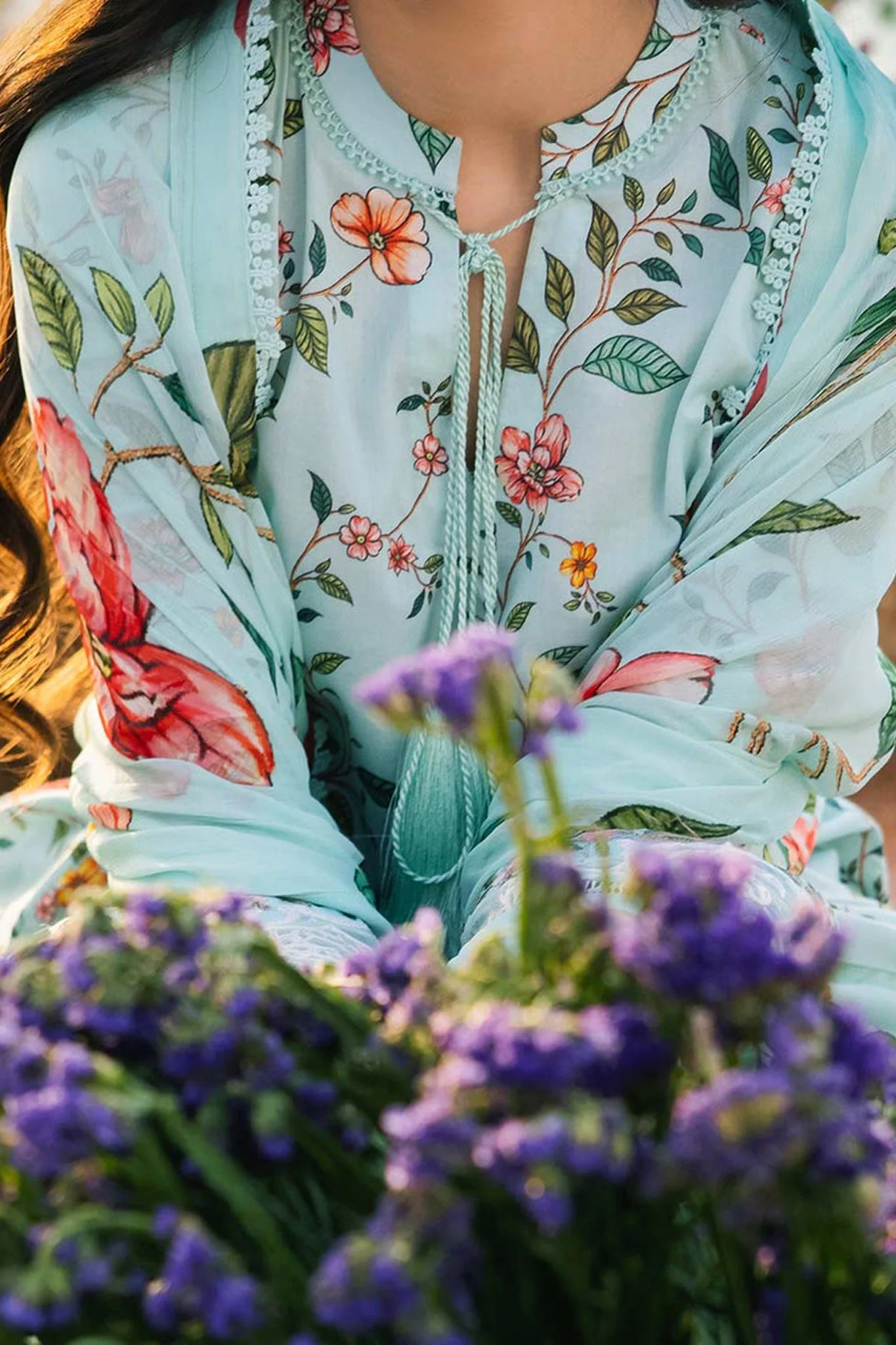 M Basics By Maria B Unstitched 3 Piece Emb Lawn Eid 2 Suit-D-06-B - Image 2
