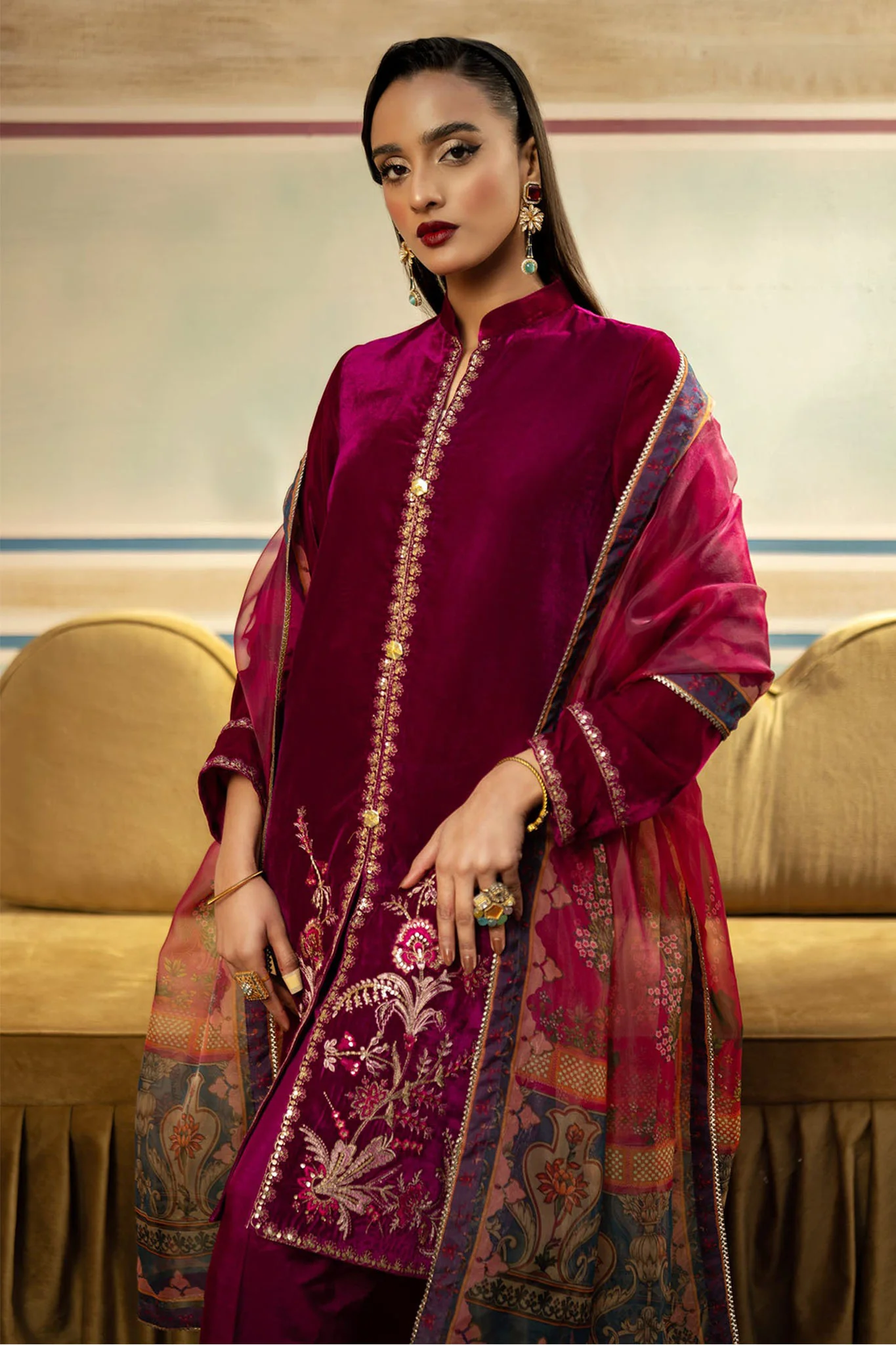 M Basics By Maria B Unstitched 3 Piece Festive Suit-D-05 - Image 2