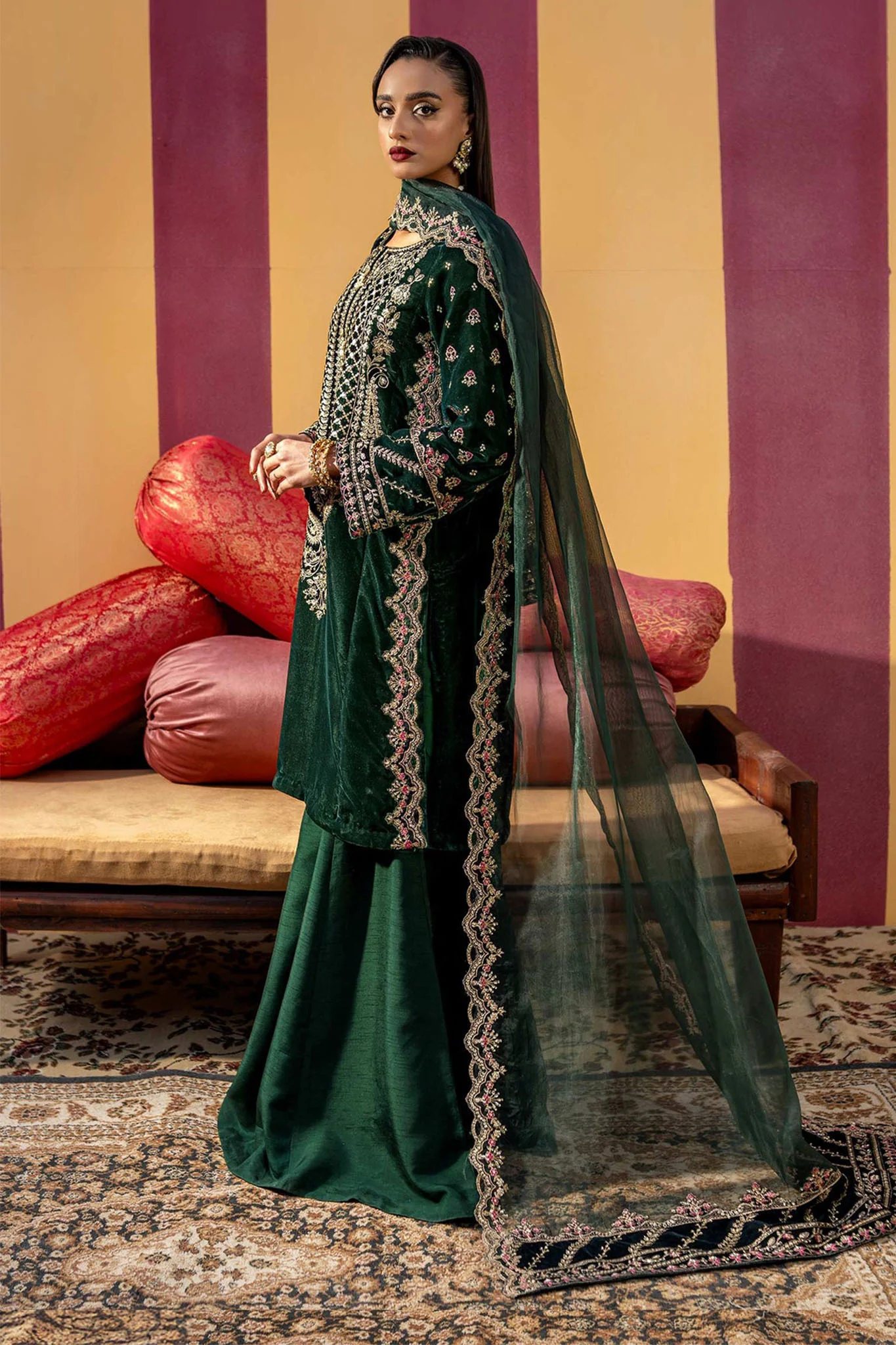 M Basics By Maria B Unstitched 3 Piece Festive Suit-D-06 - Image 4