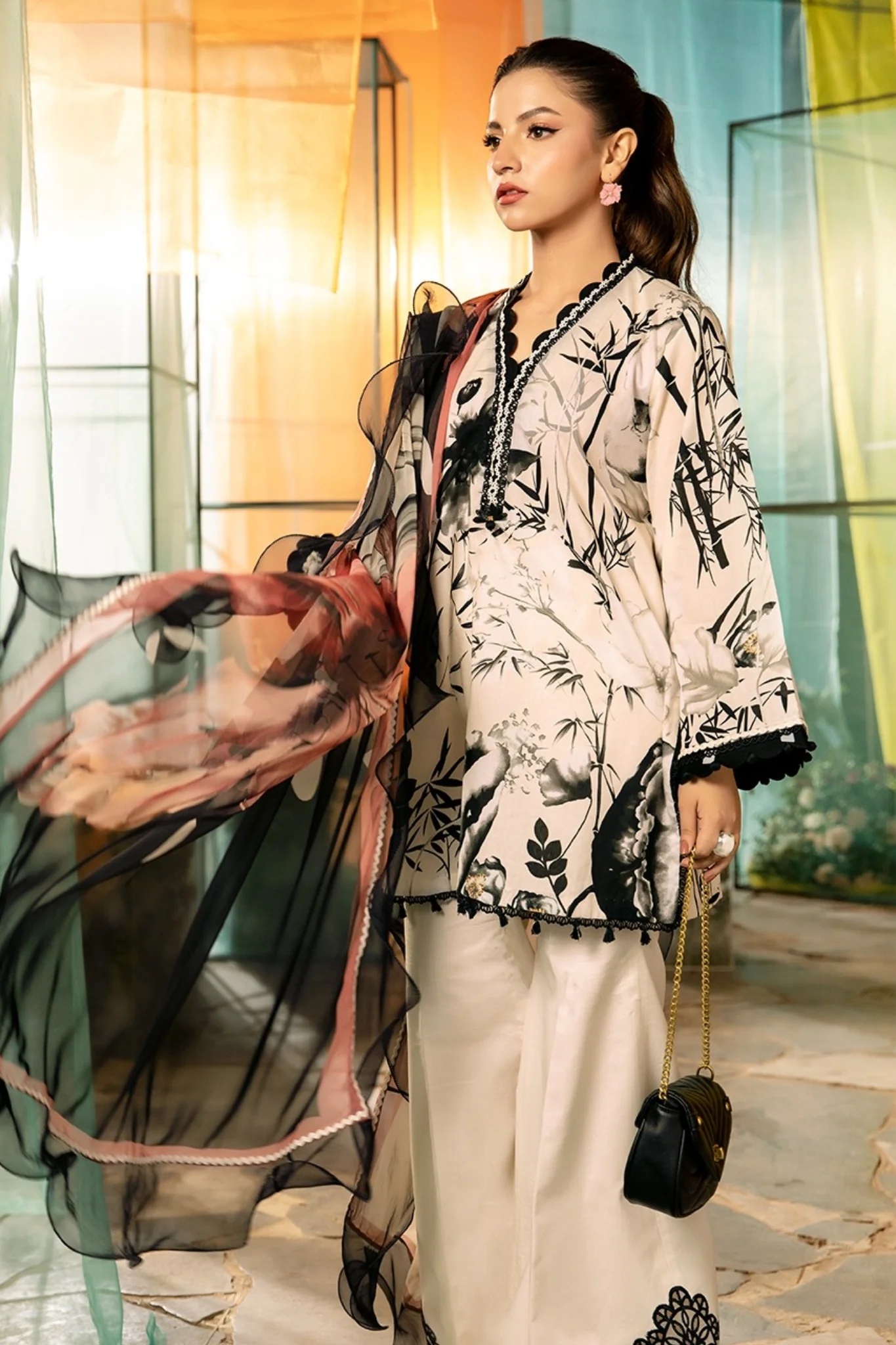 M.Basics By Maria B Unstitched 3 Piece Lawn Vol-01 Collection-13-B - Image 2