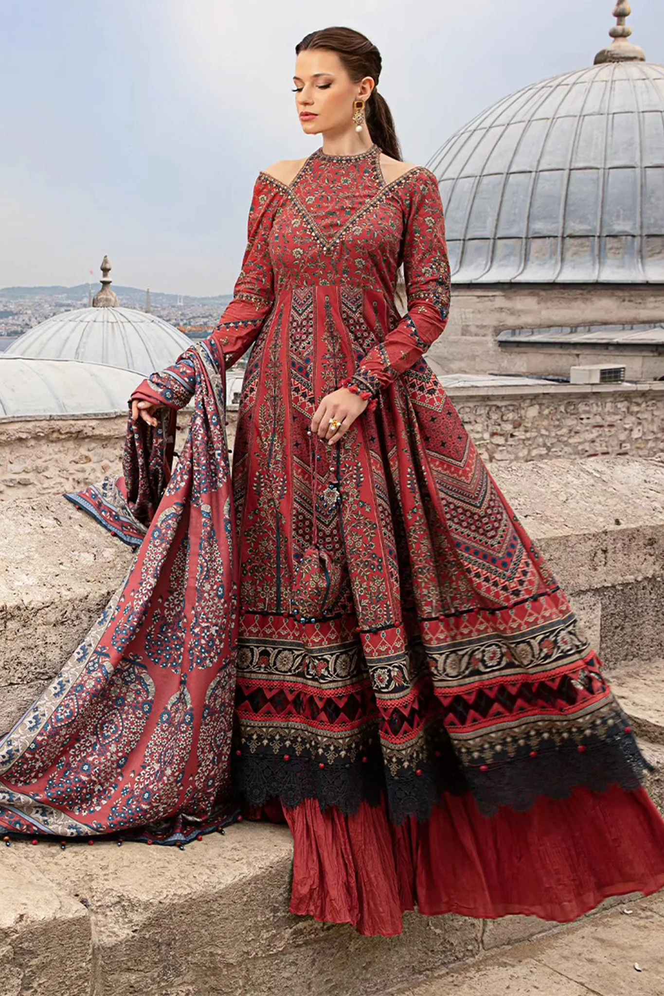 M Prints By Maria B Unstitched 3 Piece Cambric Fall Edit Suit-MPT-2302-B - Image 5
