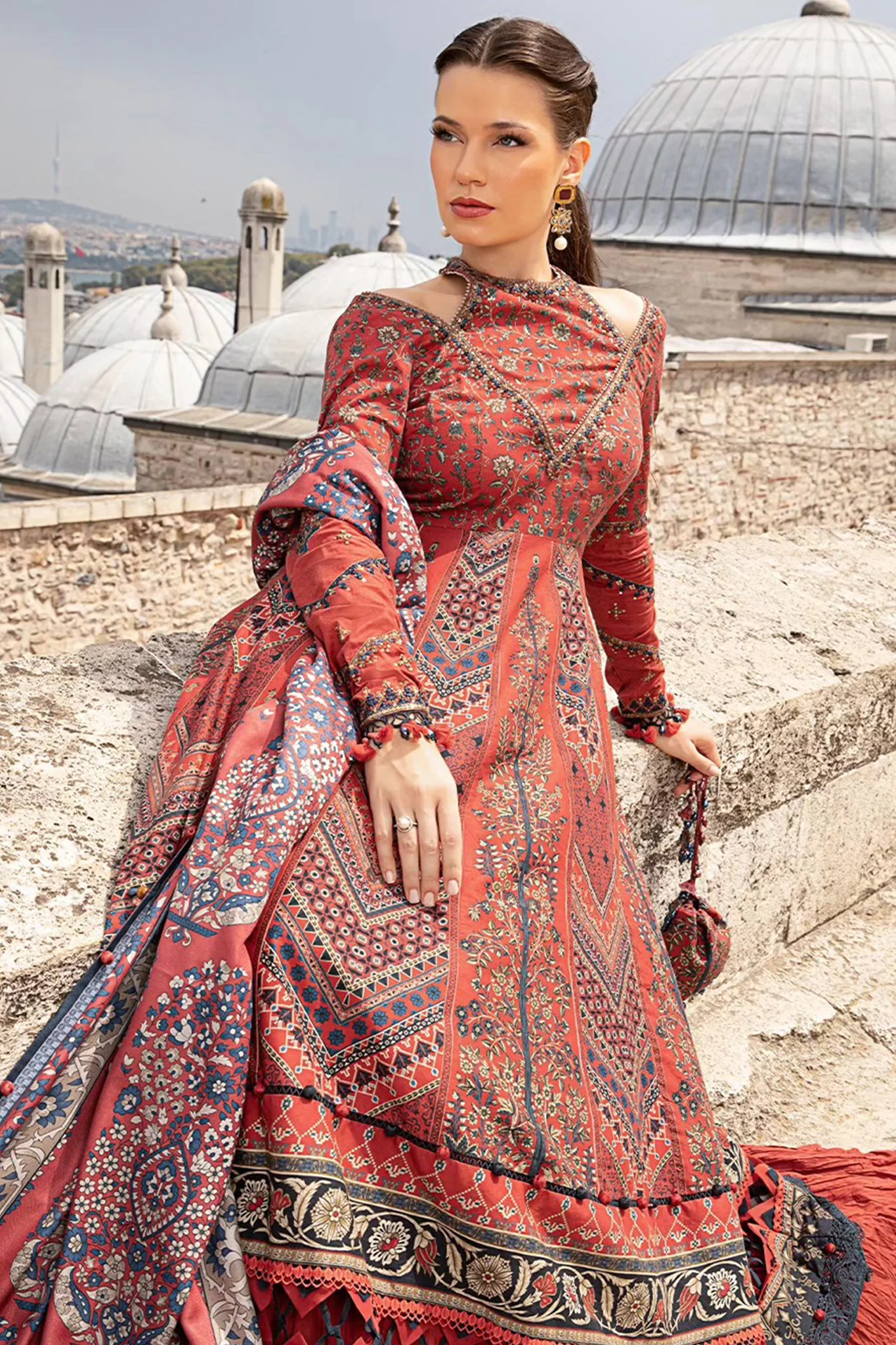 M Prints By Maria B Unstitched 3 Piece Cambric Fall Edit Suit-MPT-2302-B - Image 6