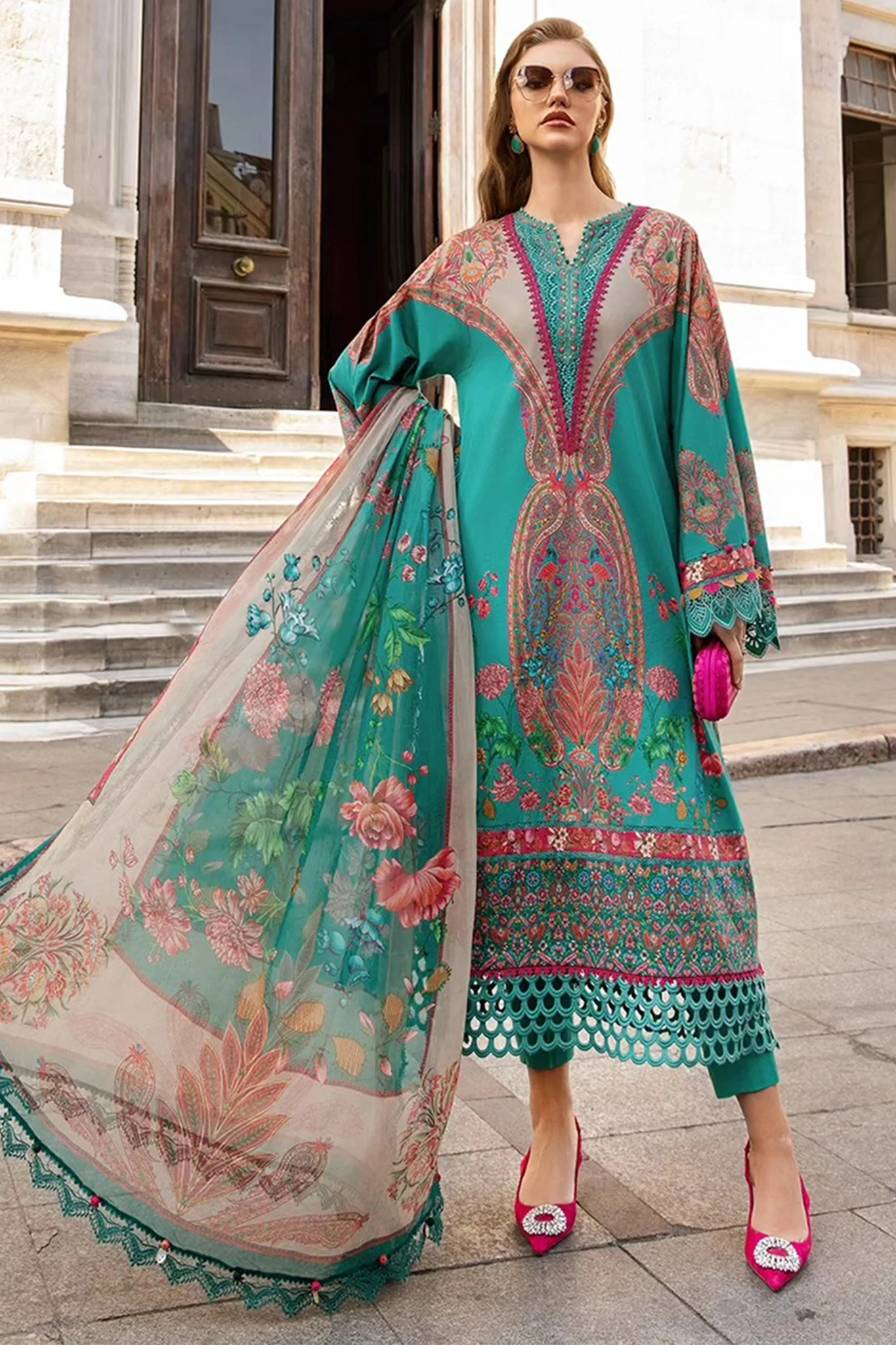 M Prints By Maria B Unstitched 3 Piece Cambric Fall Edit Suit-MPT-2304-A