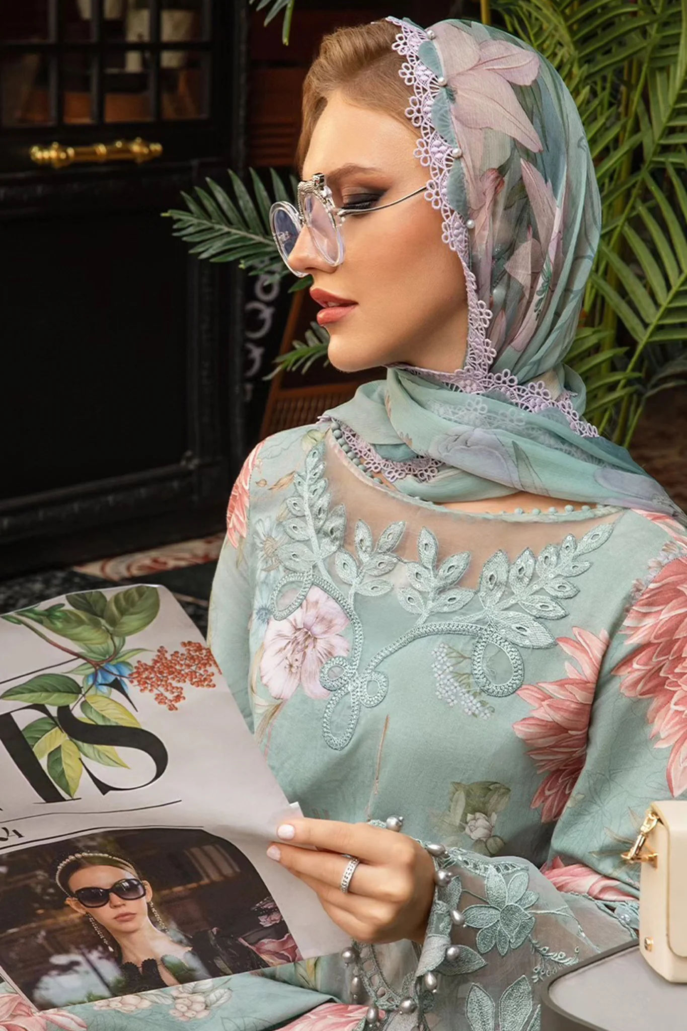 M Prints By Maria B Unstitched 3 Piece Cambric Fall Edit Suit-MPT-2306-A - Image 2