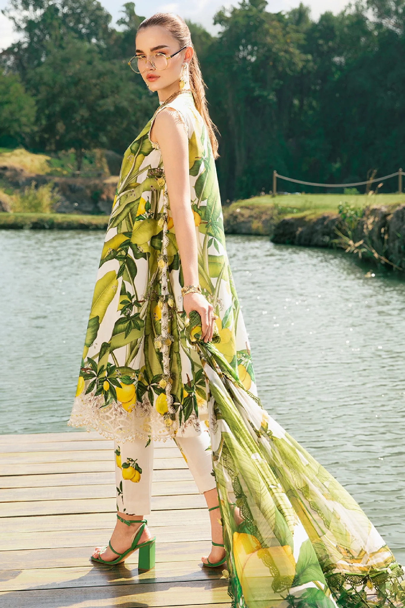 M.Prints By Maria B Unstitched 3 Piece Spring Summer Suit-03-A - Image 3