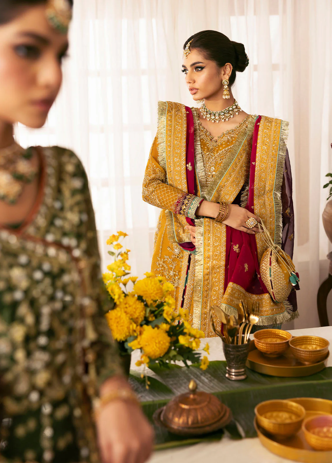 Chaandni By Gulaal Unstitched 3 Piece Wedding Formals Suit-Maahru - Image 9
