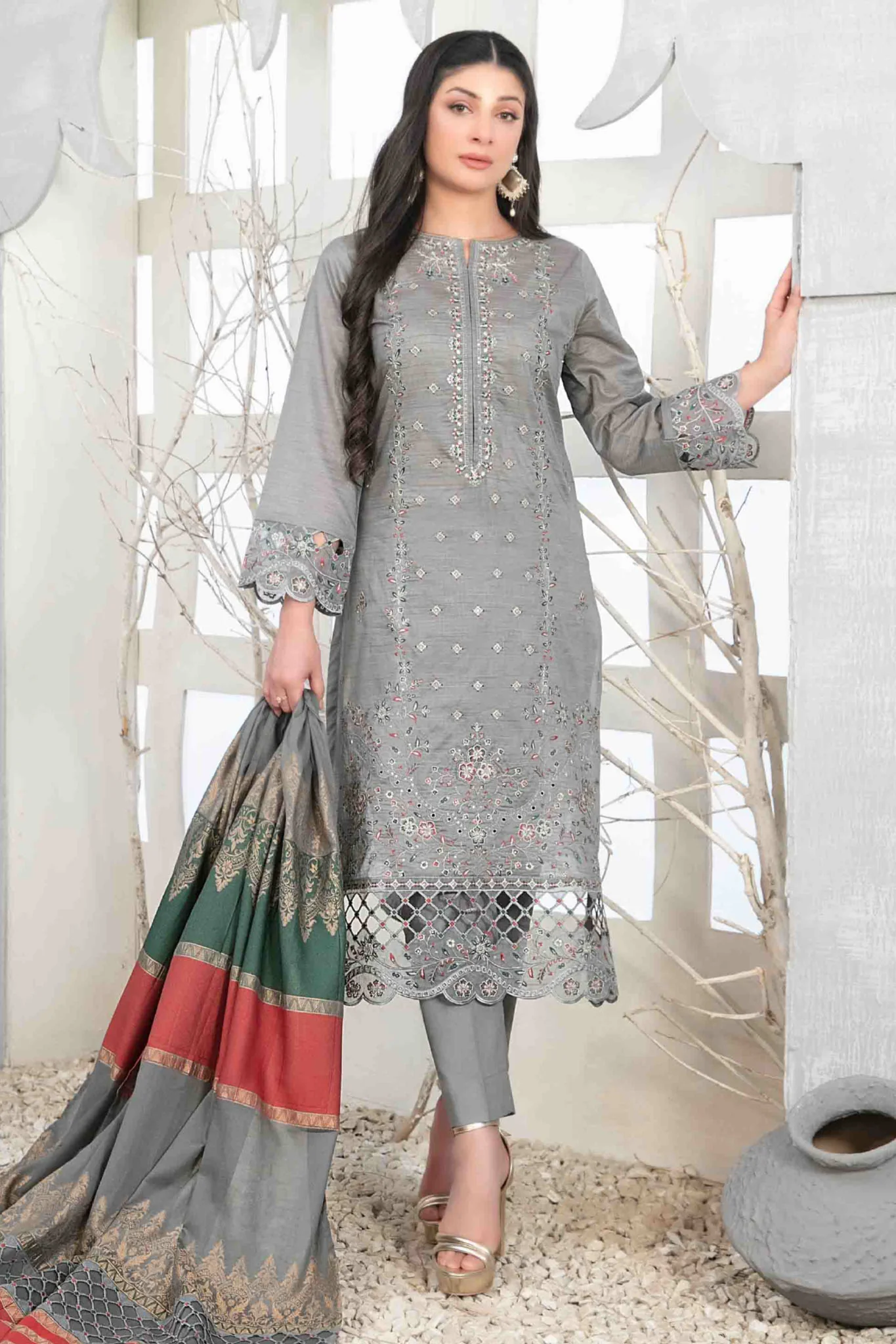 Mabel By Tawakkal Unstitched 3 Piece Emb Fancy Lawn Collection-D-1027