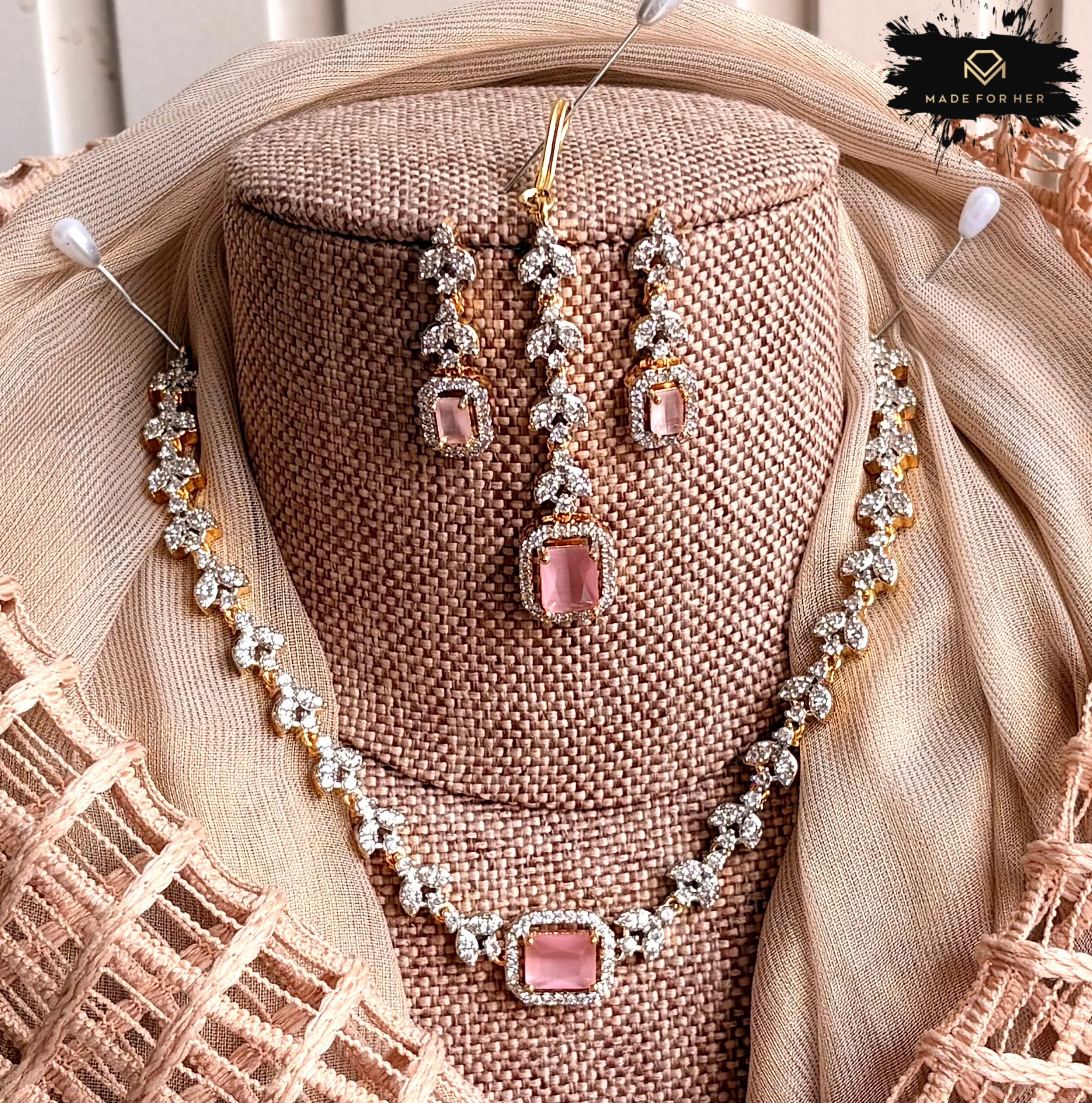 Made For Her-Elanza Zircon Necklace Set - KB1011 - Image 2