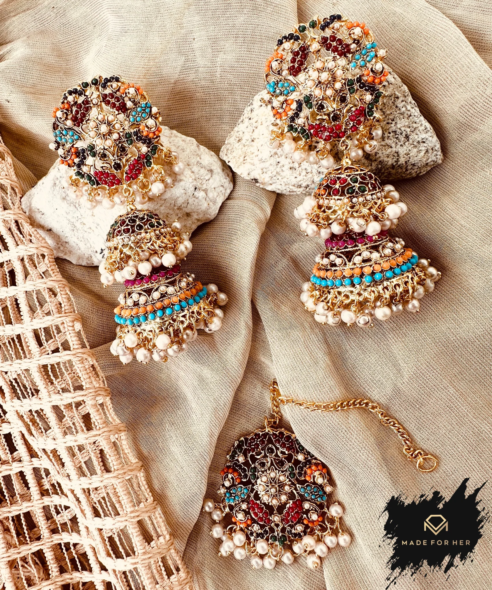 Made For Her-Eternal Nauratan Jhumki & Tikka - KWA1006