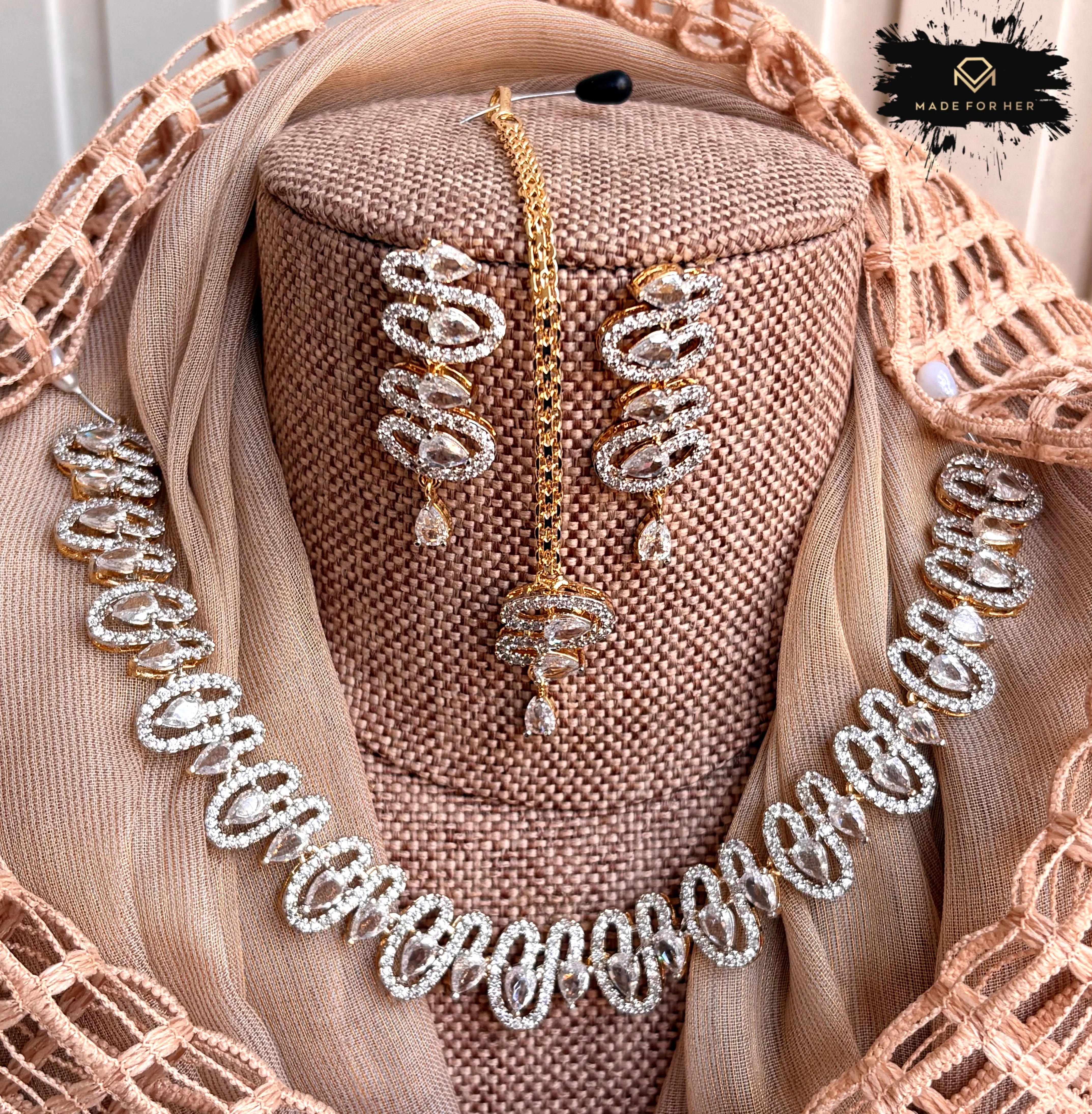 Made For Her-Imperial American Diamond Necklace Set - KFS1032