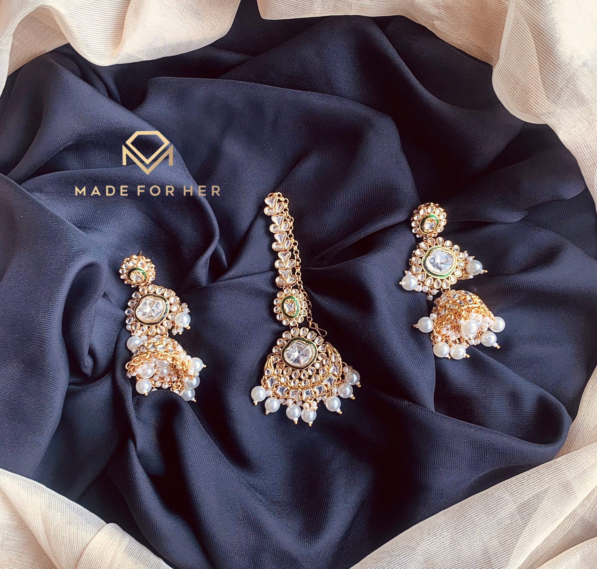 Made For Her-Kundun Earrings / Tika - KAHD226 - Image 2