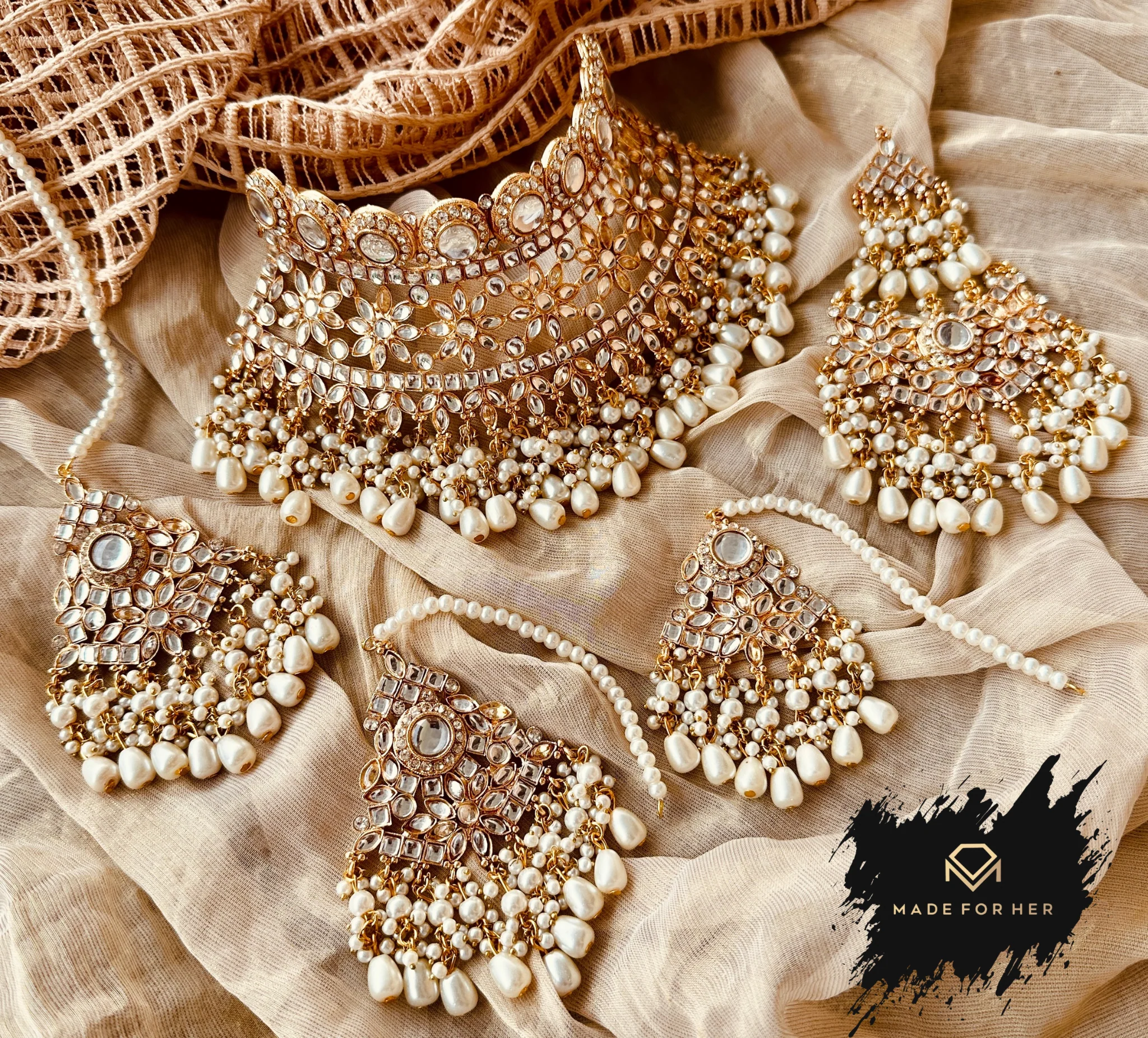 Made For Her-Noor-e-Arzoo Bridal Collar Set - KAT1001 - Image 2