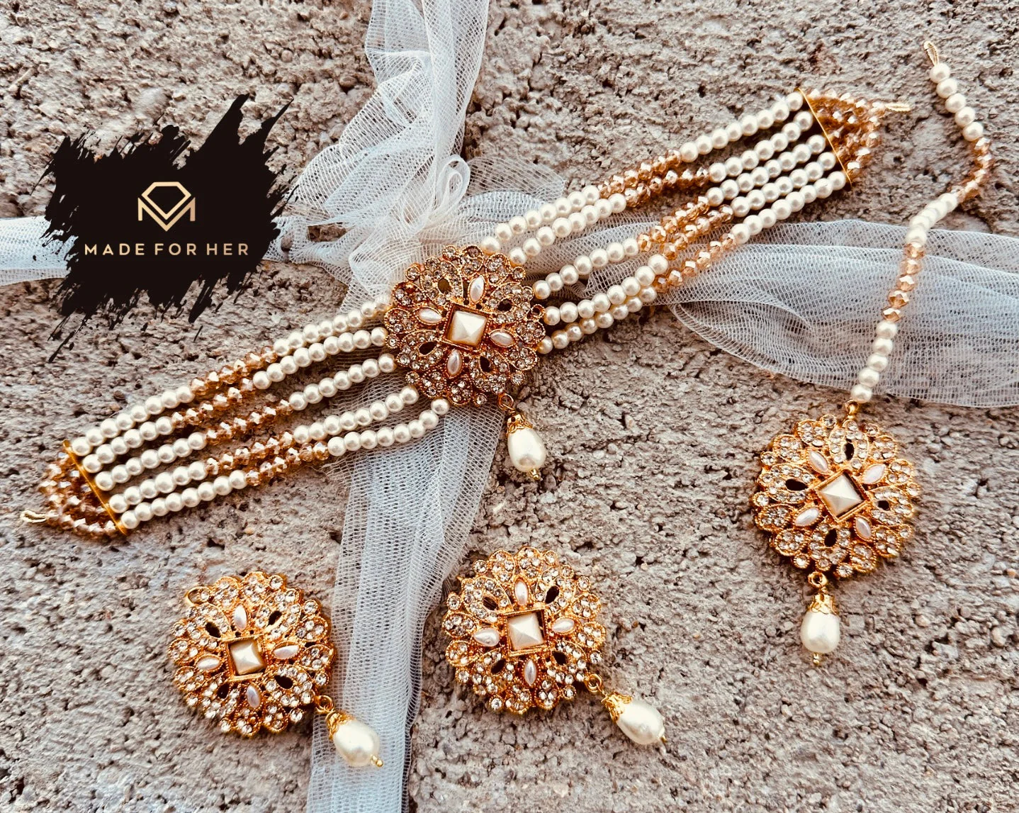 Made For Her-Nureh Delicate Choker Set - KAHD1010 - Image 4