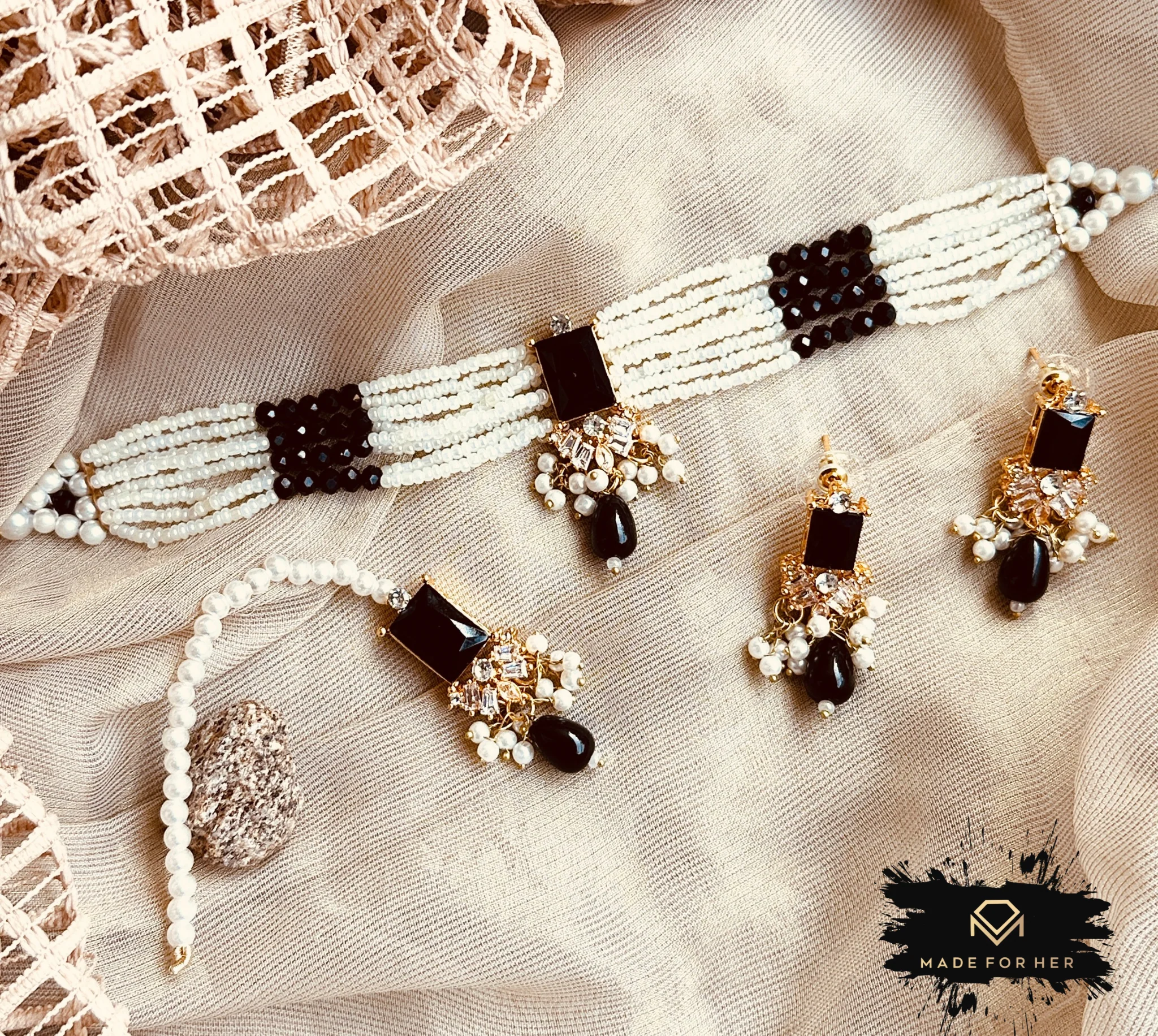 Made For Her-Parisa Crystal Choker Set - KSH1073 - Image 5