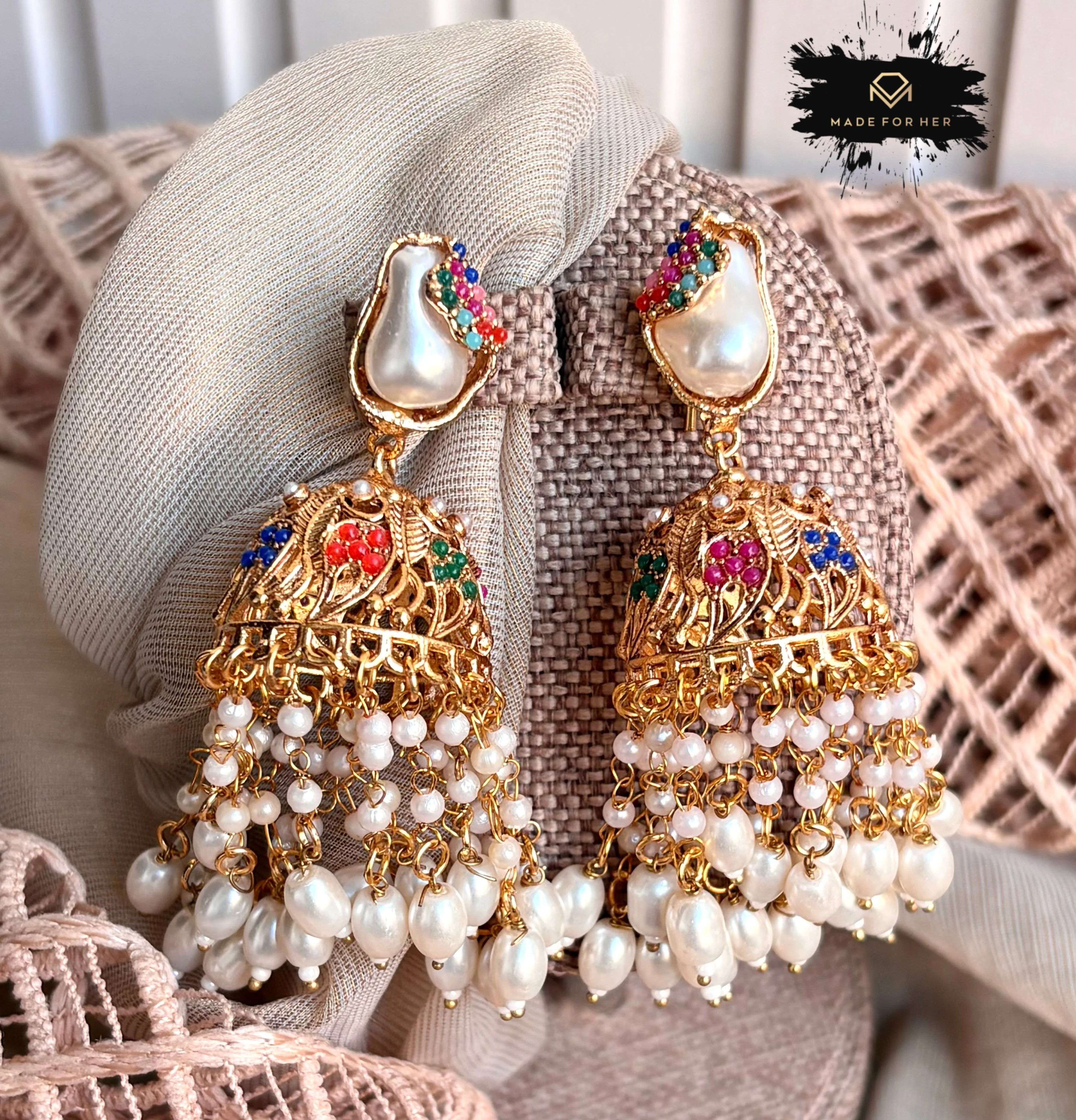 Made For Her-Pearly Noor Jhumka - KMW1040 - Image 2