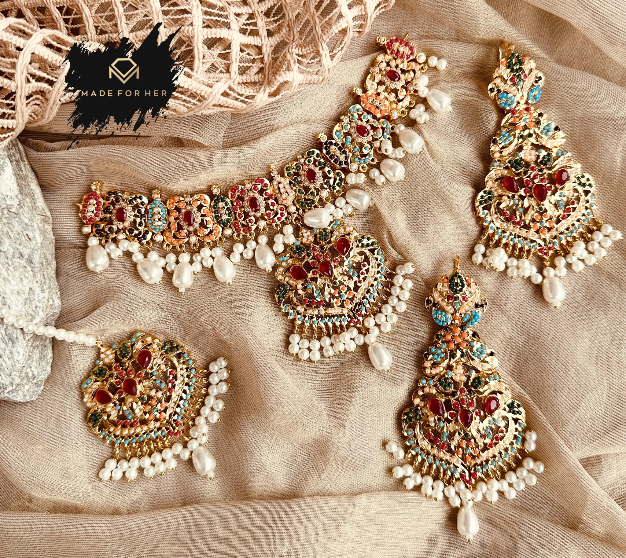 Made For Her-Suroor Hyderabadi Choker Set - LNS1026