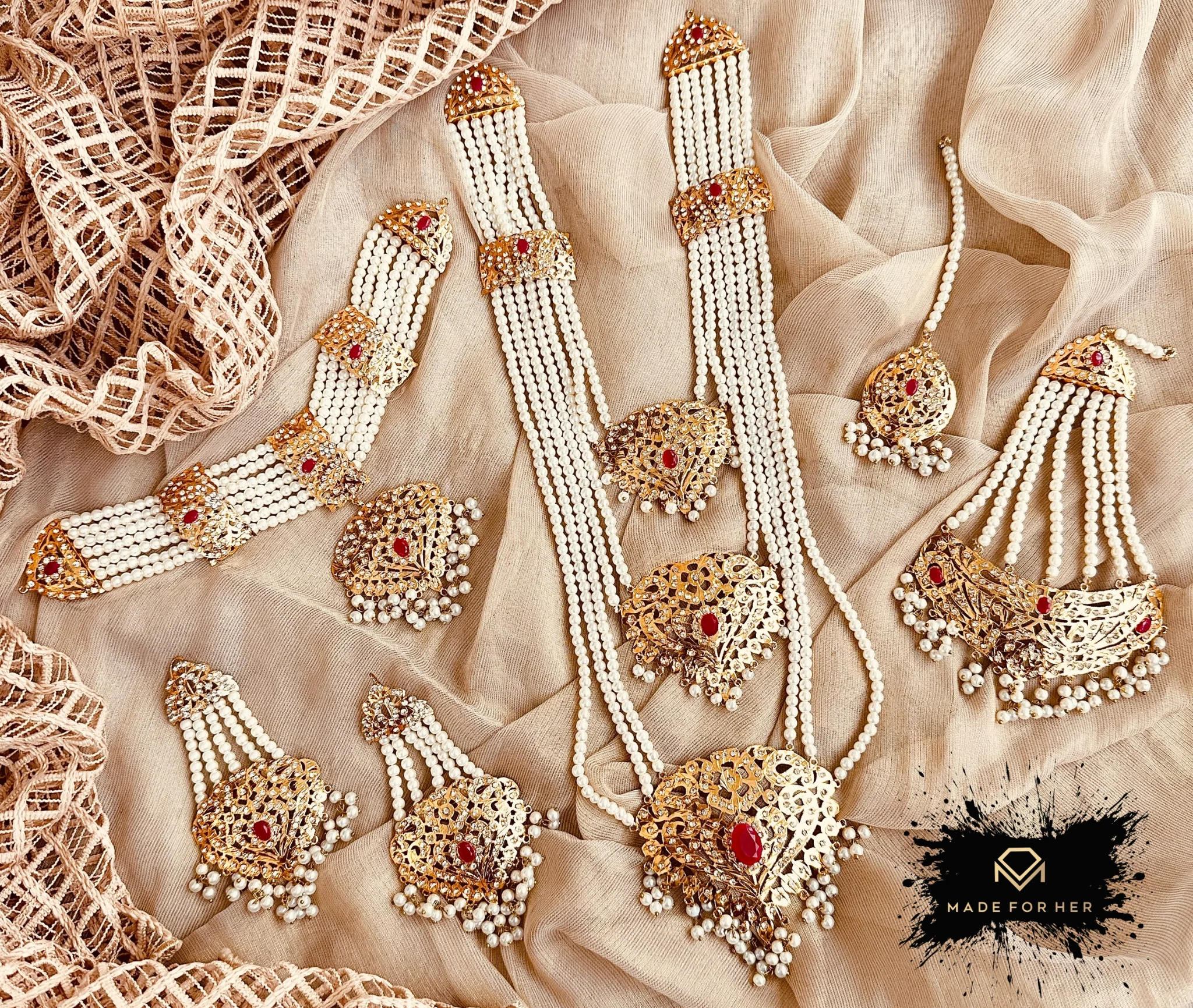 Made For Her-Husn-e-Hyderabadi ? 3 Layered Bridal Set - WM1060 - Image 2