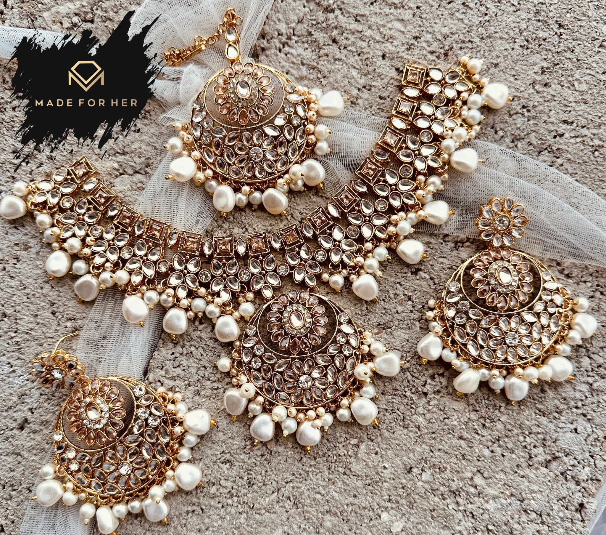 Made For Her-Zariya - Kundan Necklace Set - Image 3