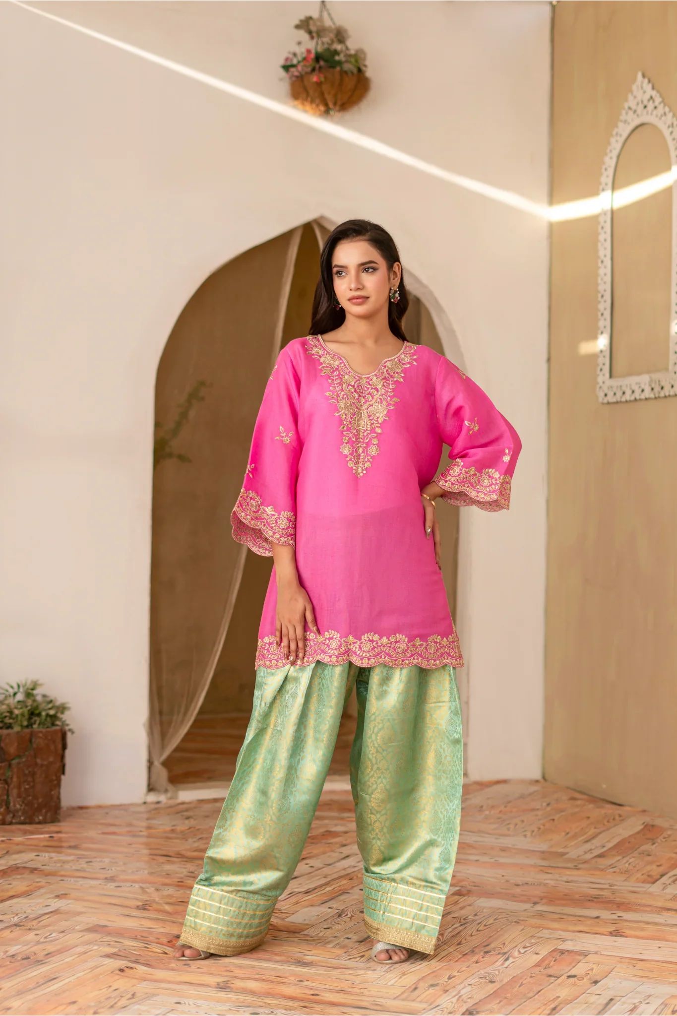 Madiha Gohar Stitched 2 Piece Eid Festive Suit-GULRANG-Farshi Shalwar - Image 3