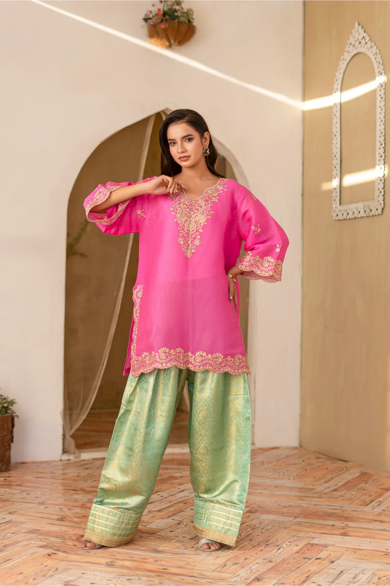 Madiha Gohar Stitched 2 Piece Eid Festive Suit-GULRANG-Farshi Shalwar - Image 4
