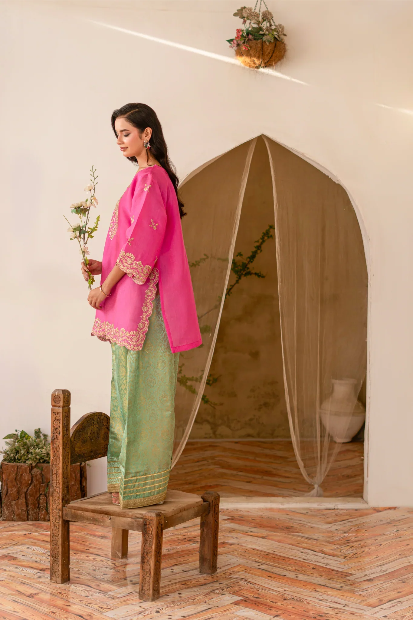 Madiha Gohar Stitched 2 Piece Eid Festive Suit-GULRANG-Farshi Shalwar - Image 9
