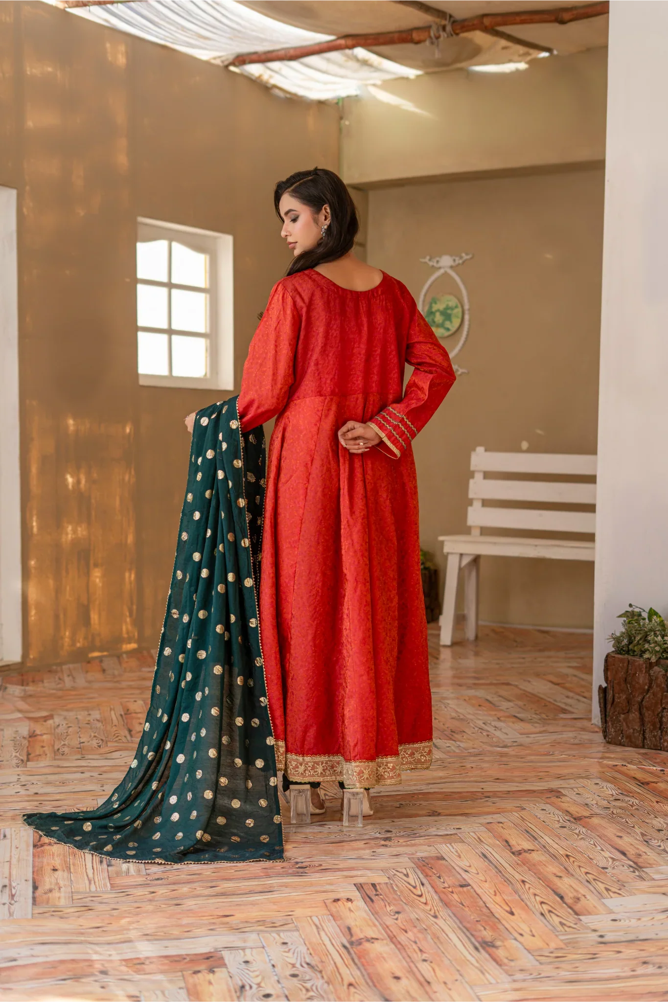 Madiha Gohar Stitched 3 Piece Eid Festive Suit-MEHRZAAD-Kalidaar - Image 3