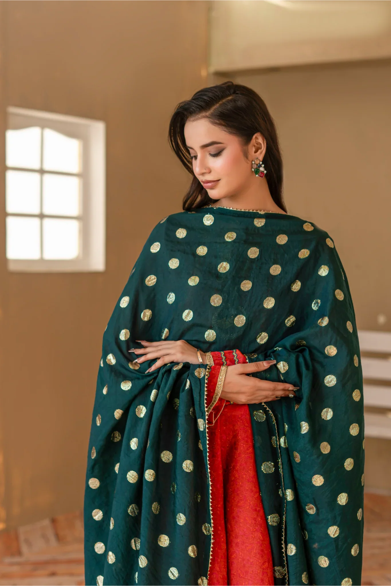 Madiha Gohar Stitched 3 Piece Eid Festive Suit-MEHRZAAD-Kalidaar - Image 4