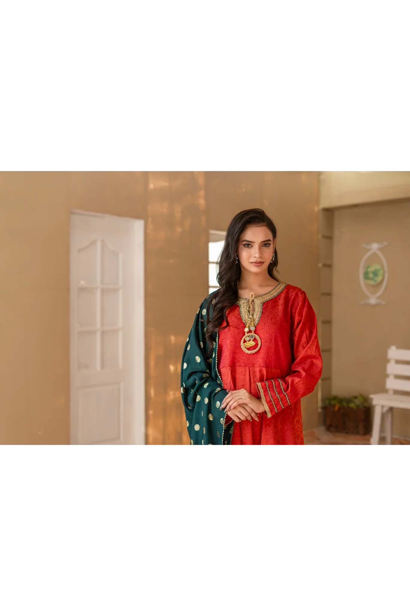 Madiha Gohar Stitched 3 Piece Eid Festive Suit-MEHRZAAD-Kalidaar - Image 5