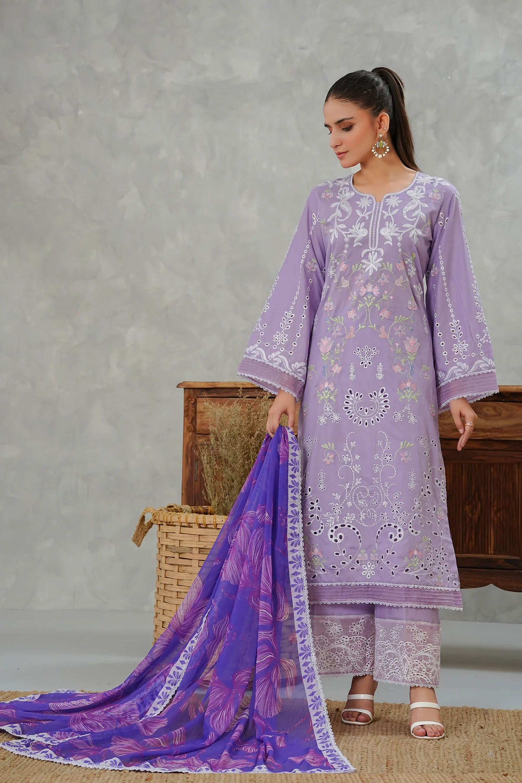 Serena by Madiha Gohar Stitched Summer Suit-Ethereal Charm - Image 3