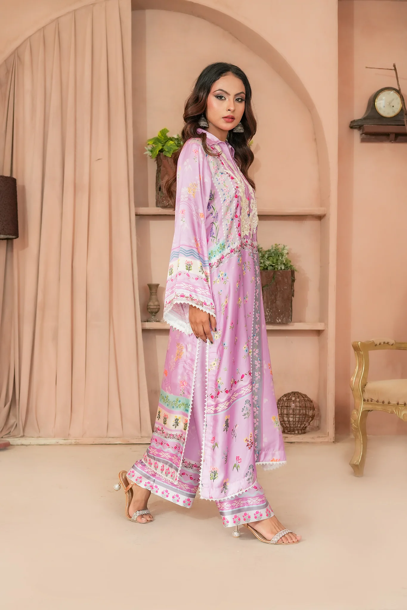 Silk Affair by Madiha Gohar Stitched Summer Suit-Lilac Grace - Image 4