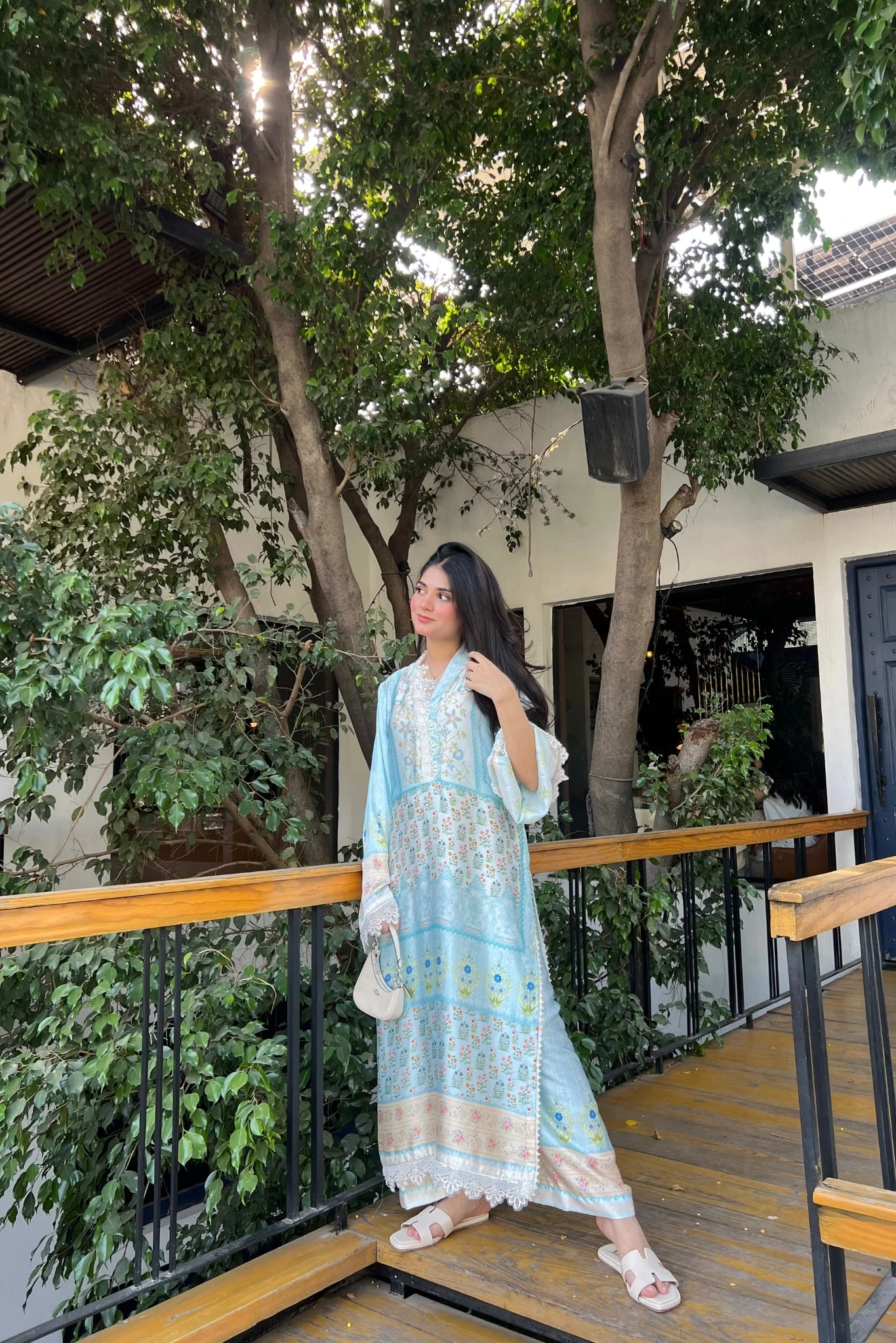Silk Affair by Madiha Gohar Stitched Summer Suit-Mint Mirage - Image 2