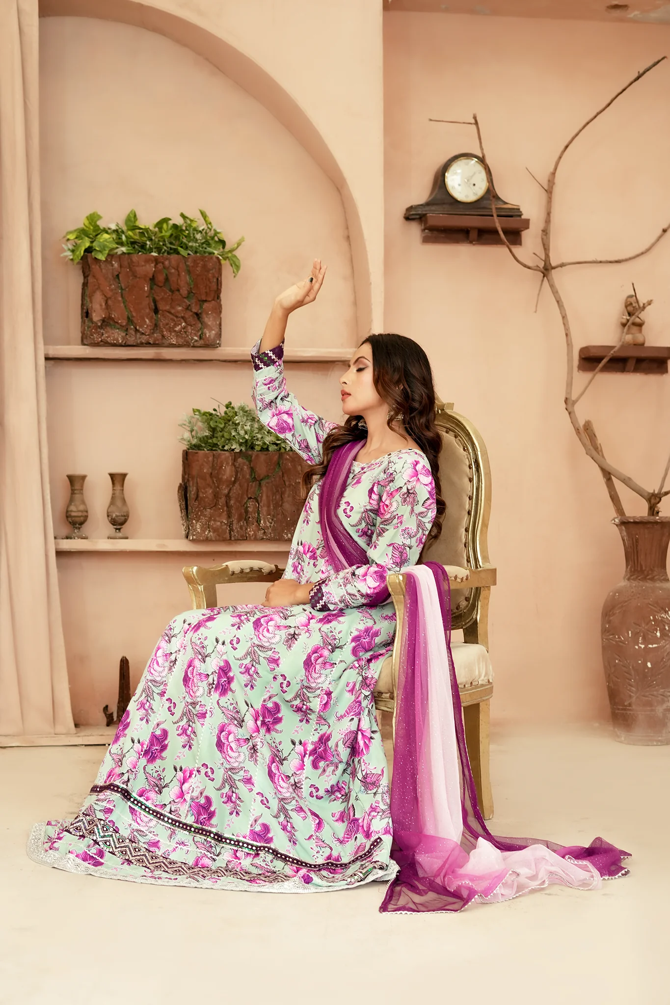 Noor E Mahal by Madiha Gohar Stitched Summer Suit-Noor e Mah | Swiss Embroidered Dress - Image 3