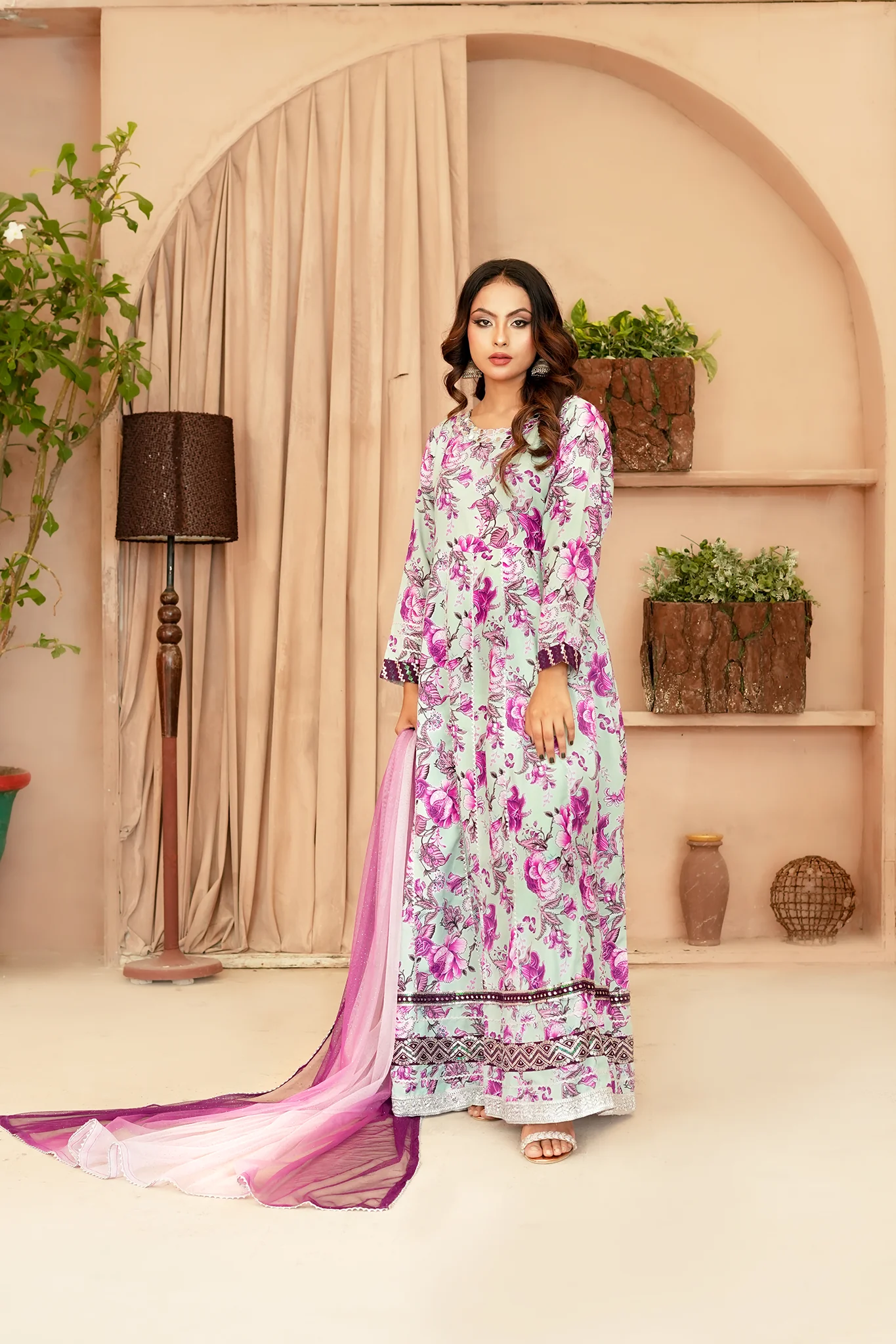 Noor E Mahal by Madiha Gohar Stitched Summer Suit-Noor e Mah | Swiss Embroidered Dress - Image 4