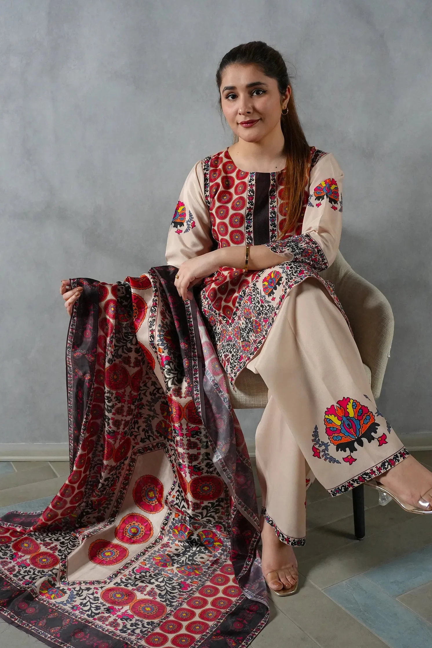 Madiha Gohar Stitched 3 Piece Suit-Nura - Image 3