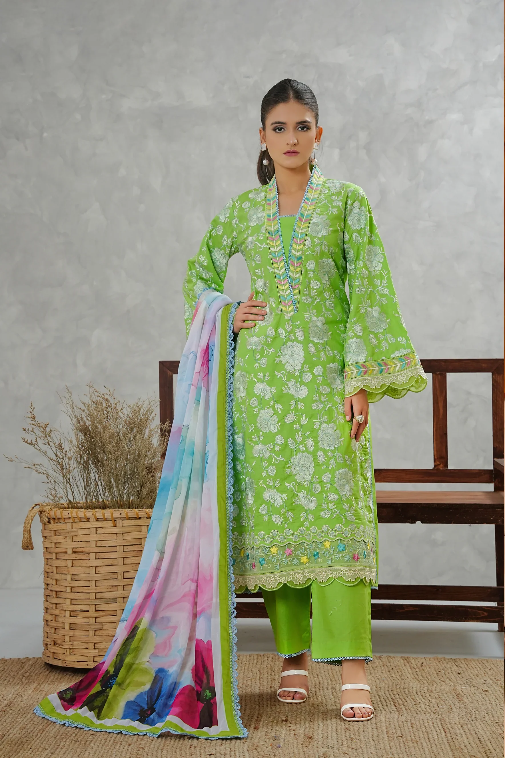 Serena by Madiha Gohar Unstitched Summer Suit-Spring Serenade(Unstitched) - Image 7