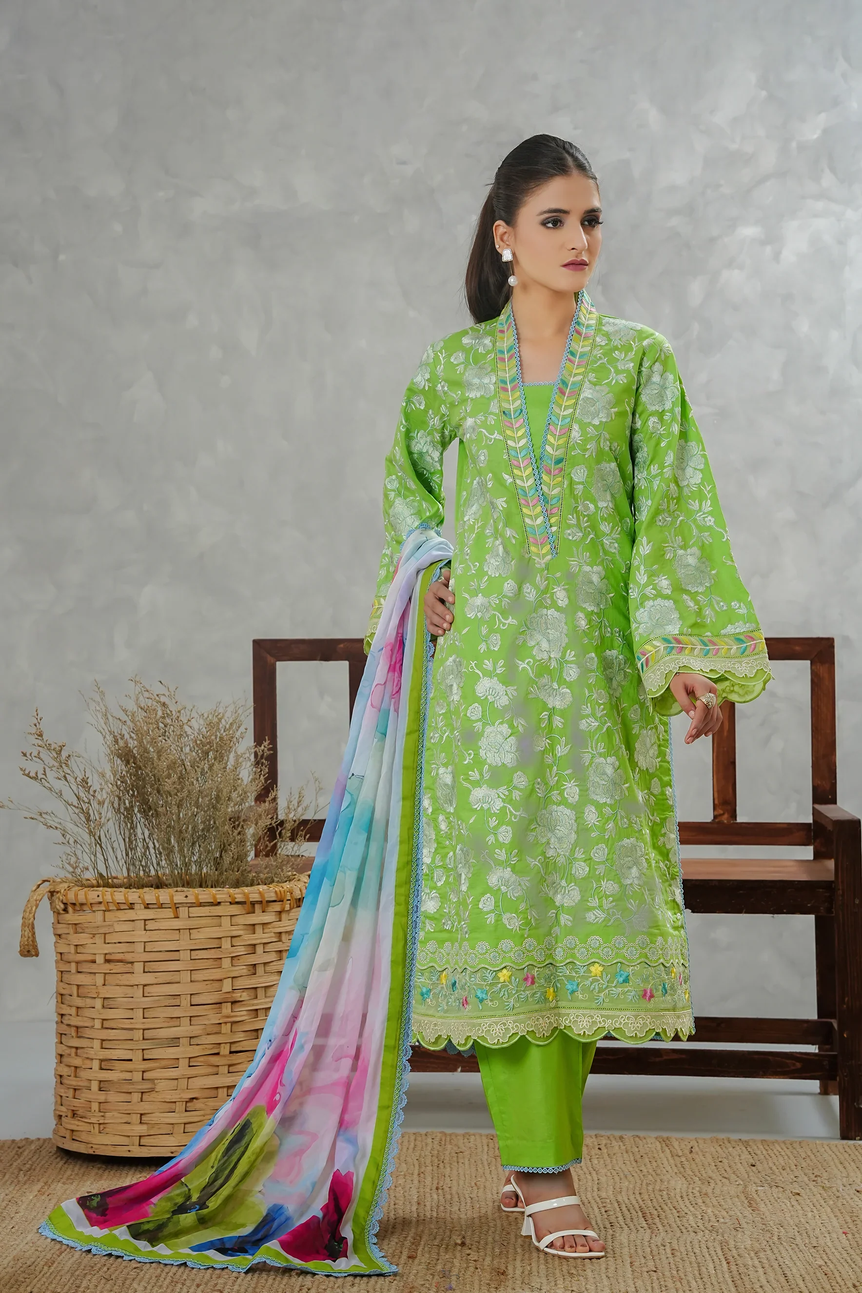 Serena by Madiha Gohar Unstitched Summer Suit-Spring Serenade(Unstitched) - Image 9