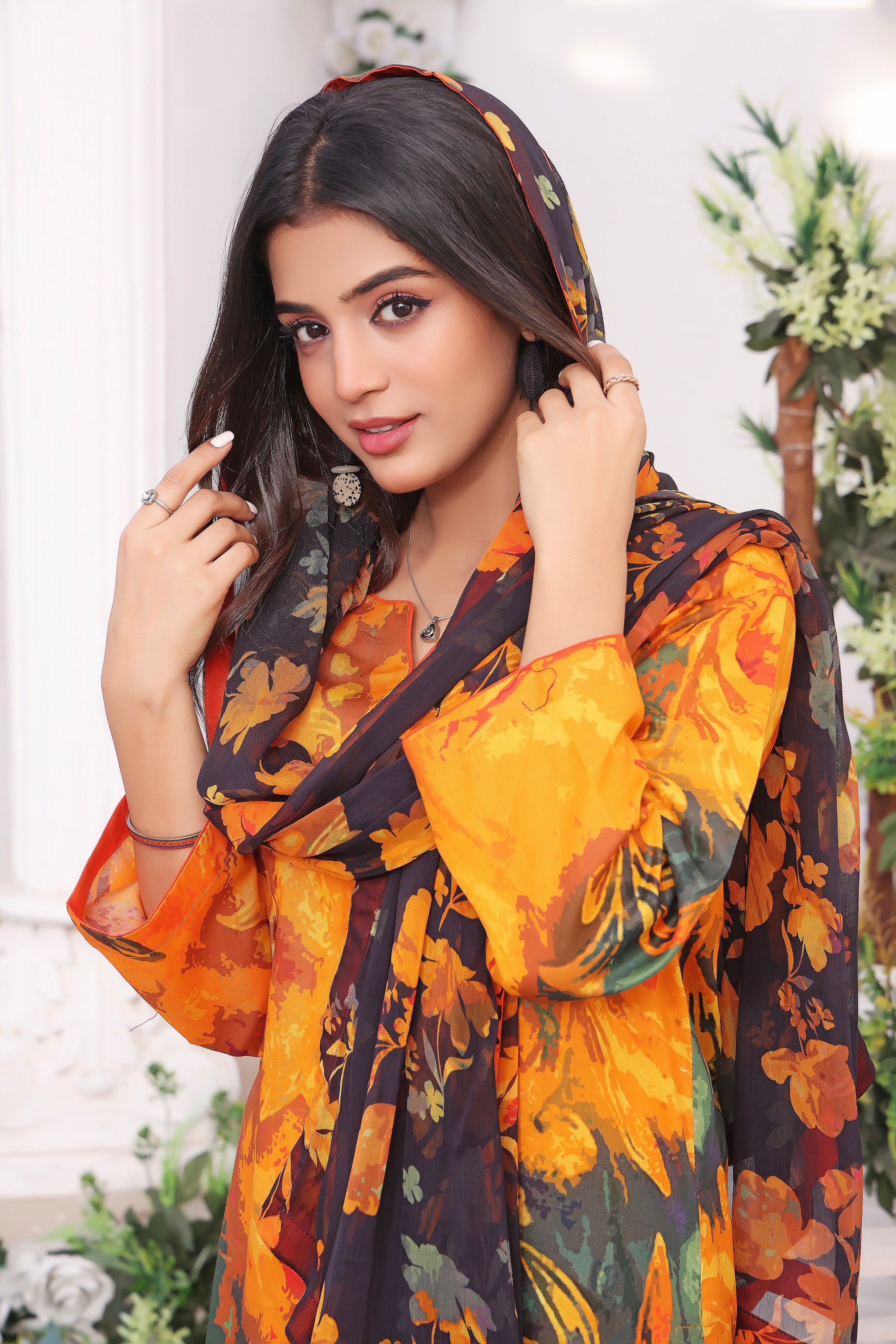 Feathers Unstitched 3 Piece Summer Collection-MAHAM-FT193 - Image 4