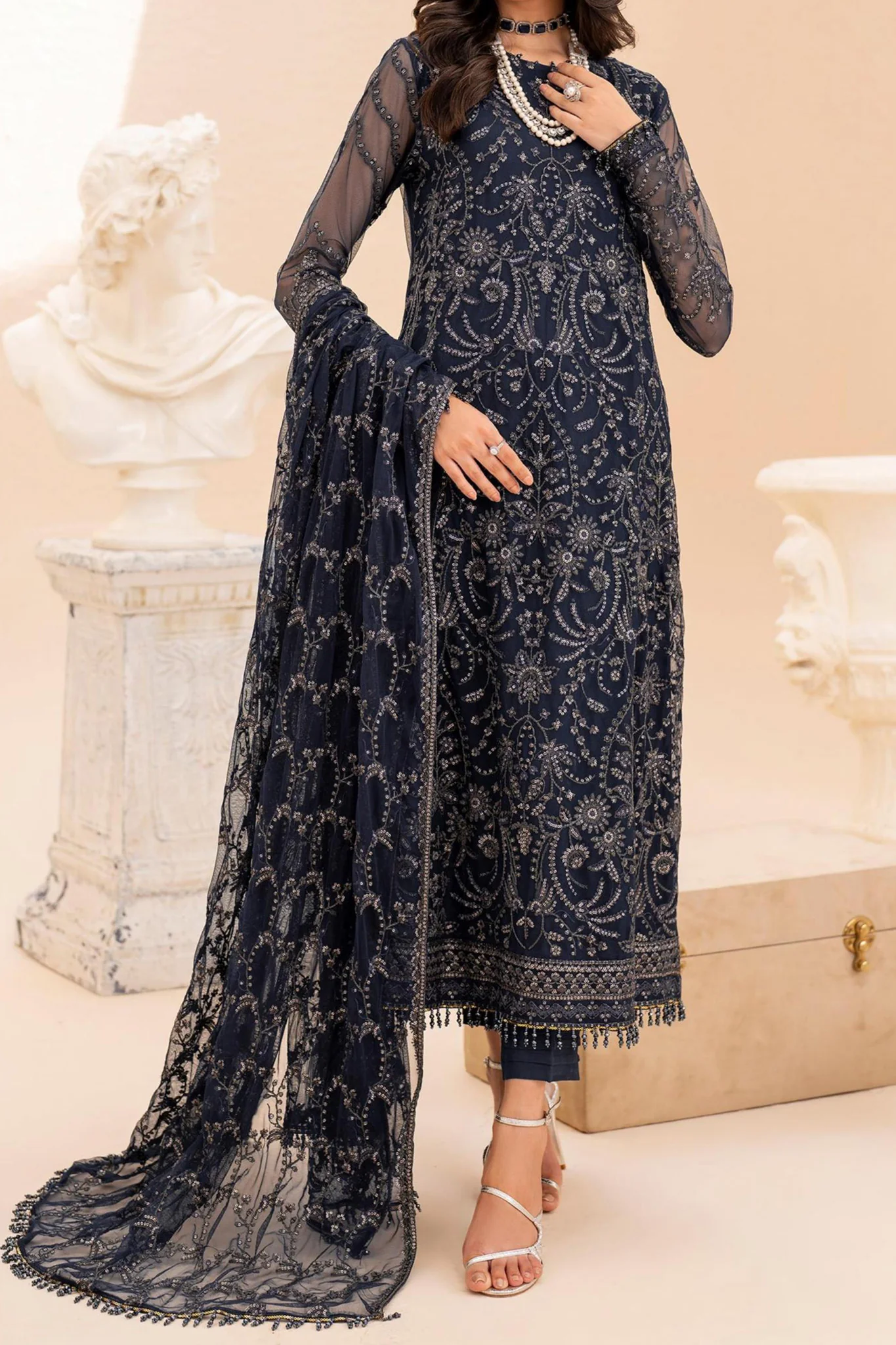 Maheer By Zarif Unstitched 3 Piece Festive Formals Suit-ZMU-02-Ilana - Image 2