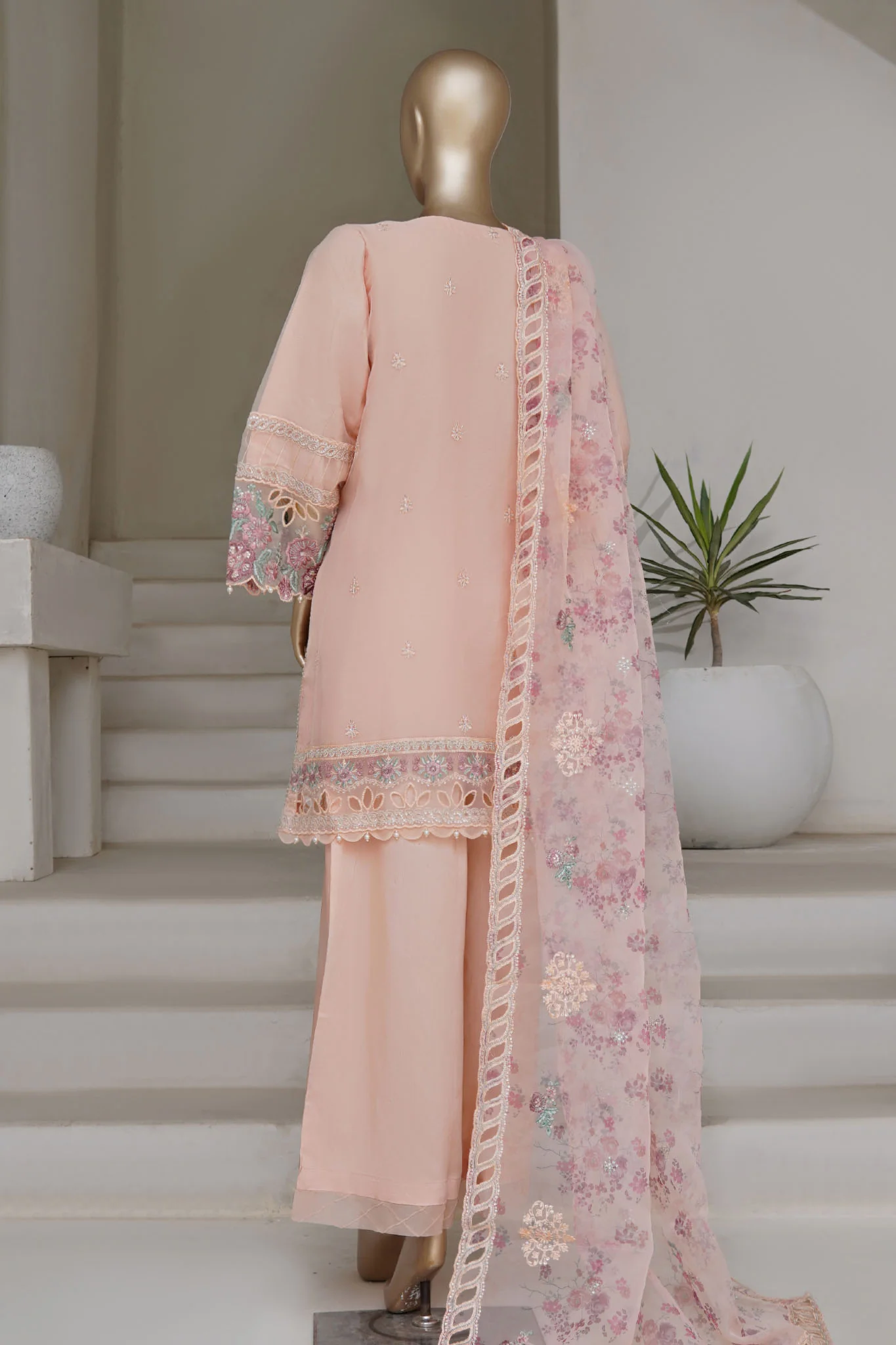 Mahpara by Sada Bahar Stitched 3 Piece Festive Formals Vol-17 Suit-B-33-PINK - Image 3