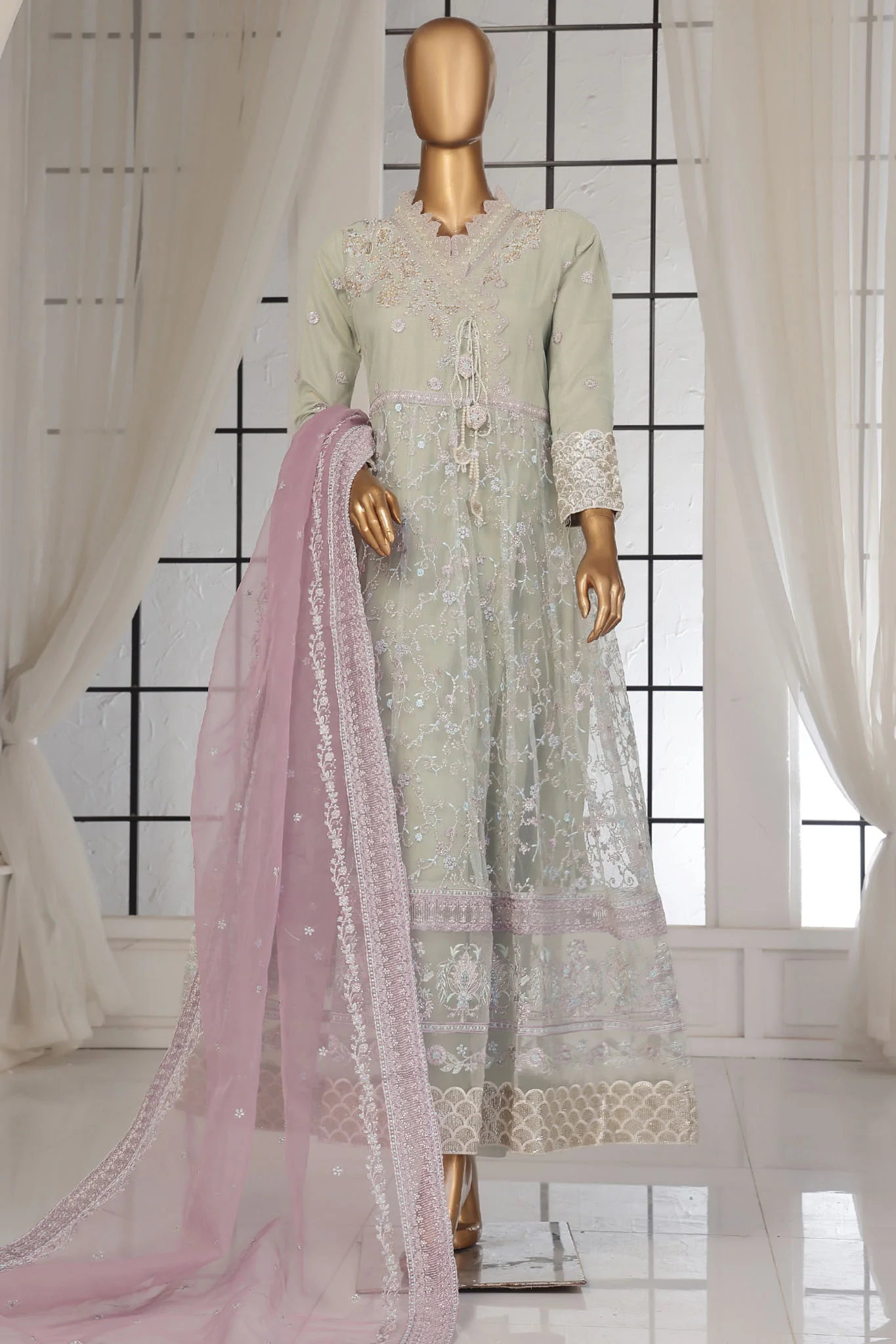 Mahpara by Sada Bahar Stitched 3 Piece Festive Formals Vol-13 Collection-NP-30-Mint