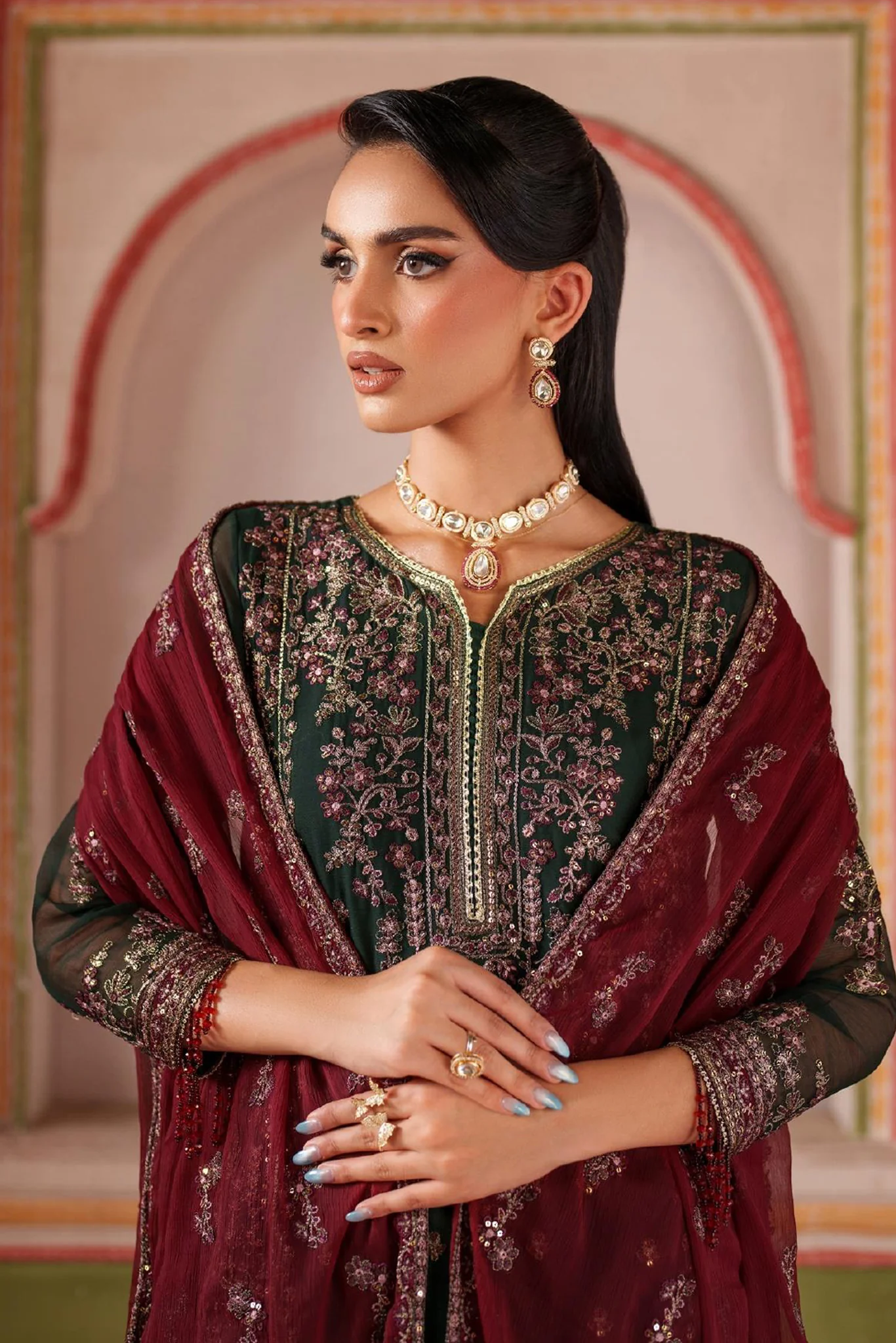 Mahrosh by Zarif Unstitched 3 Piece Formals Suit-MUF-07-Minsha - Image 2