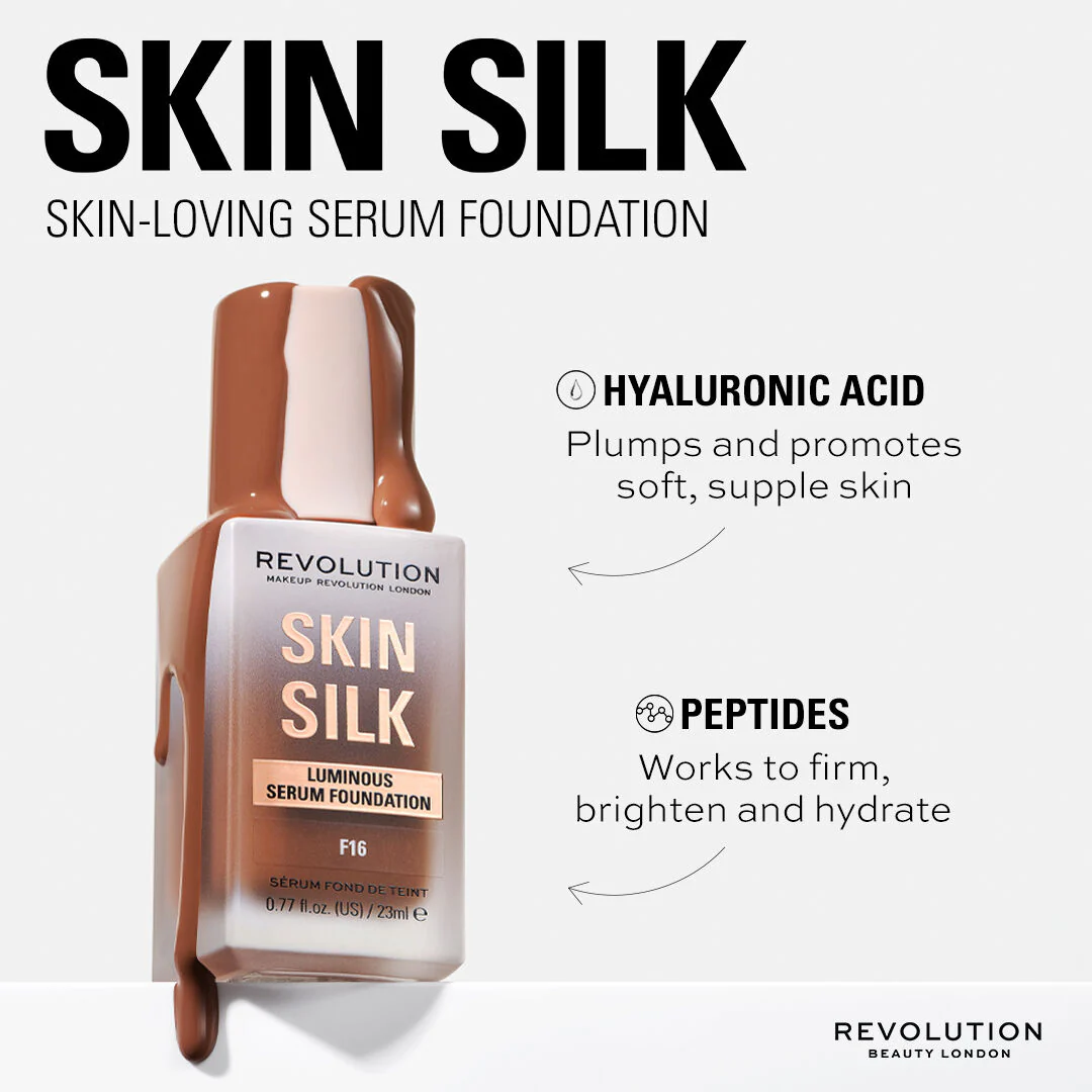 Makeup Revolution Skin Silk Serum Foundation F10.5 23ml - Image 6