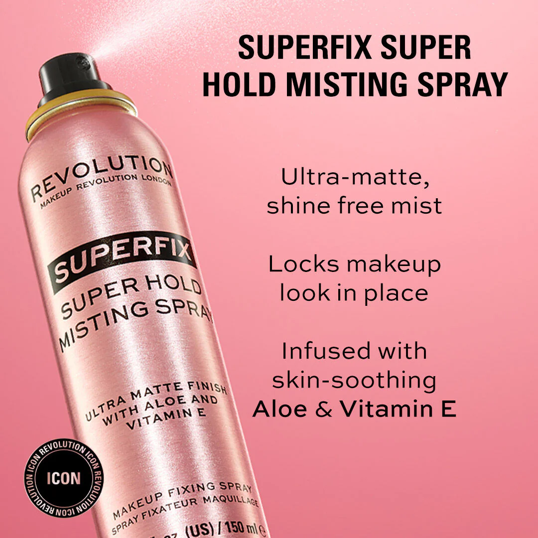 Makeup Revolution Superfix Misting Setting Spray 150ml - Image 2