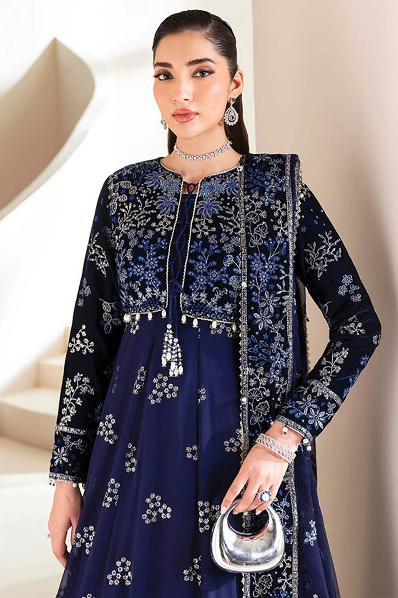 Xenia Unstitched 3 Piece Luxury Formals Vol-02 Suit-Maklina - Image 2