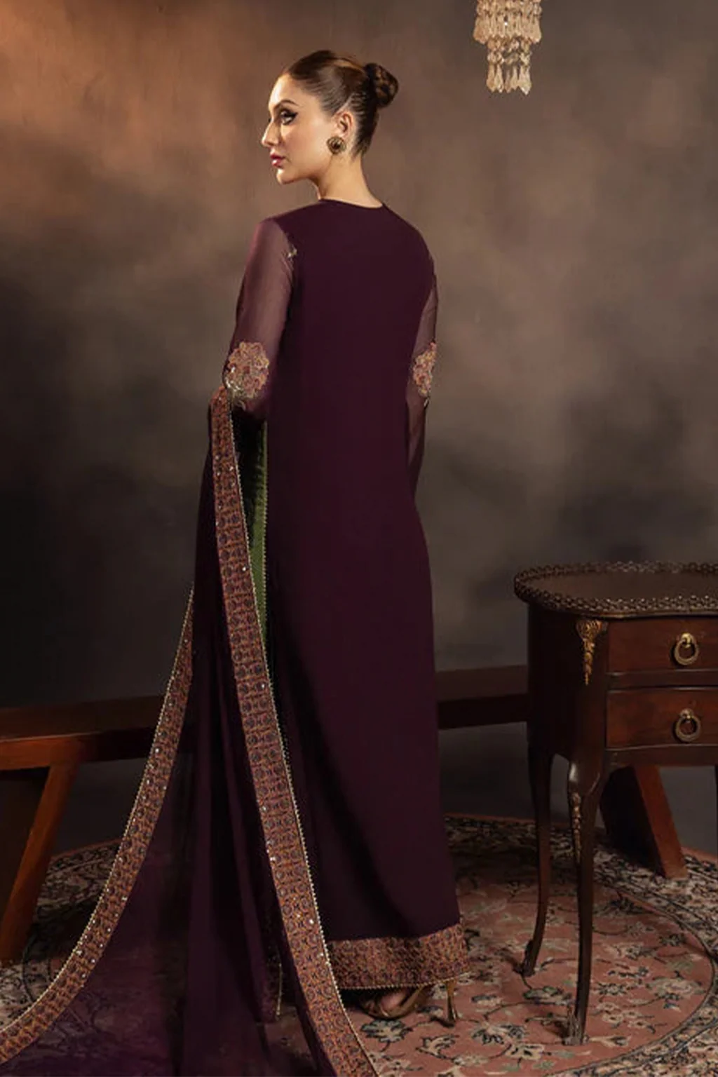 Meeral Stitched 3 Piece Luxury Formals Pret Suit-Maliha - Meeral Luxe - Image 5